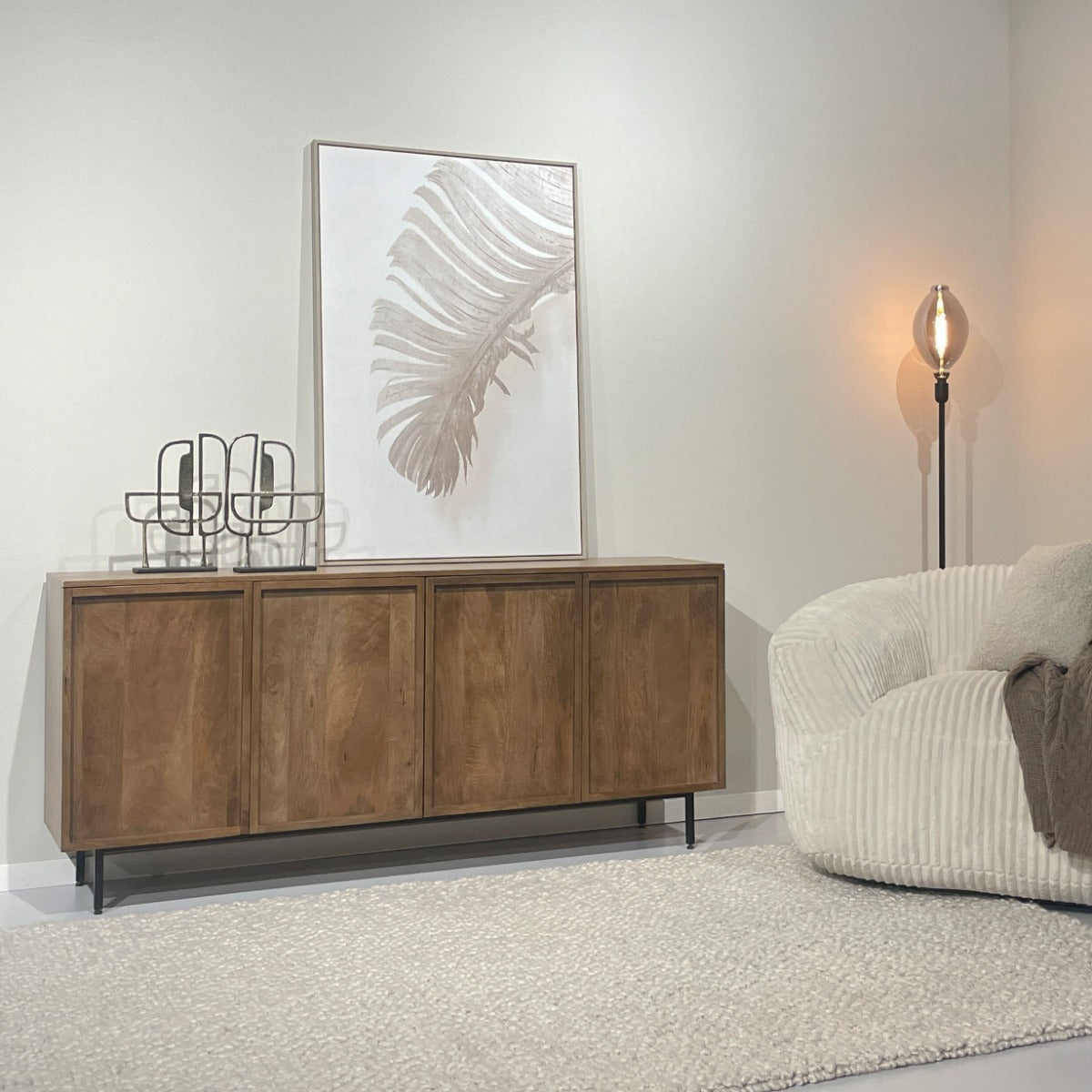 Sideboard Elan aus Mangoholz 180cm - Hellbraun-Sideboards-Livingfurn-le canapé