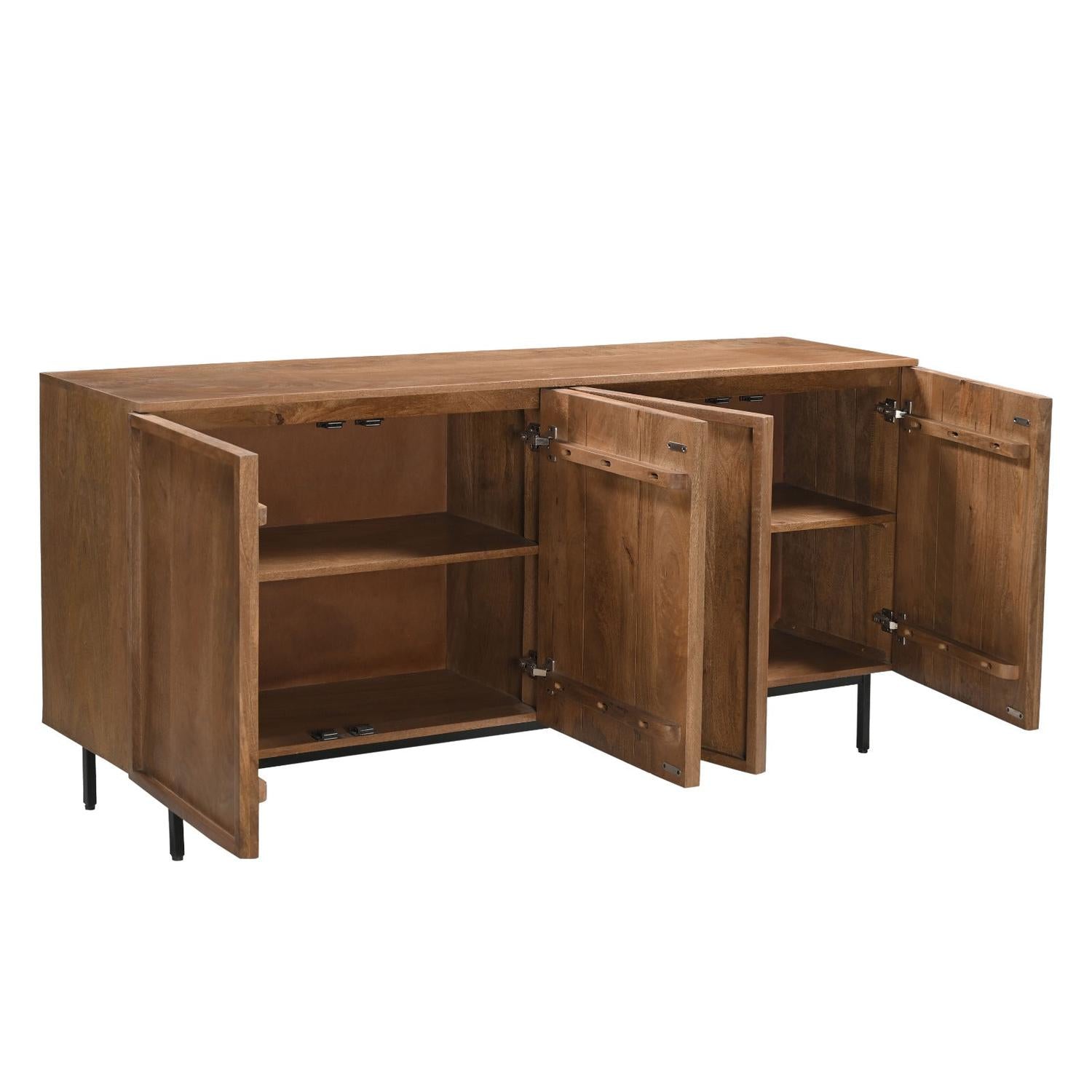 Sideboard Elan aus Mangoholz 180cm - Hellbraun-Sideboards-Livingfurn-le canapé