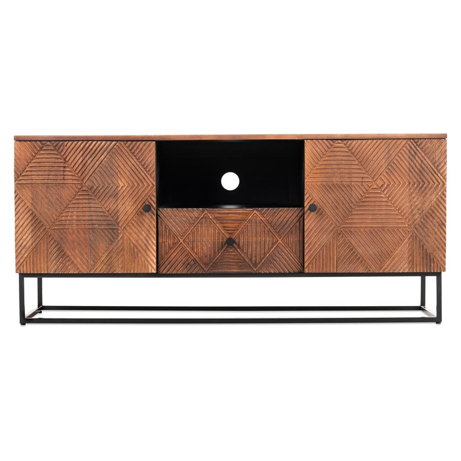 Sideboard Jasmin aus Mangoholz 125cm - Dunkelbraun-Sideboards-Benoa-le canapé