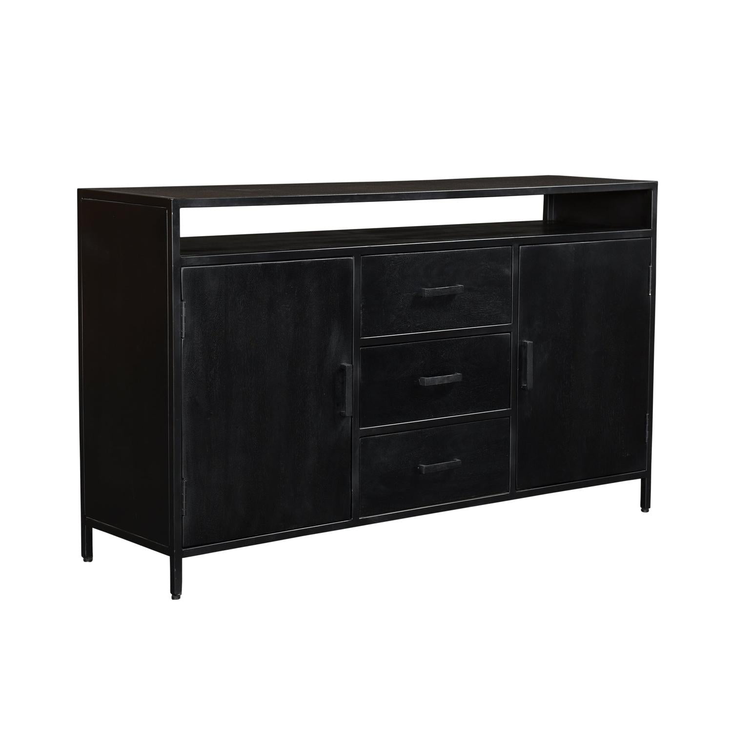Sideboard Kala aus Mangoholz 150*40cm - Schwarz-Sideboards-Livingfurn-le canapé