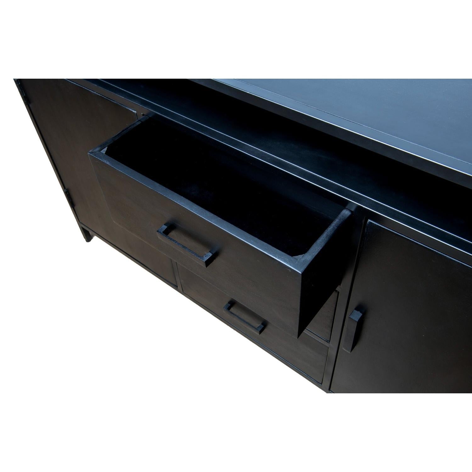 Sideboard Kala aus Mangoholz 150*40cm - Schwarz-Sideboards-Livingfurn-le canapé