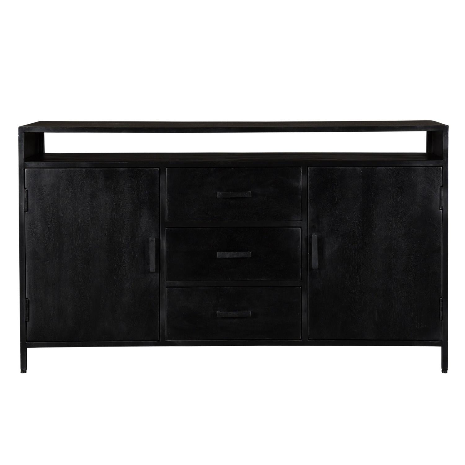 Sideboard Kala aus Mangoholz 150*40cm - Schwarz-Sideboards-Livingfurn-le canapé