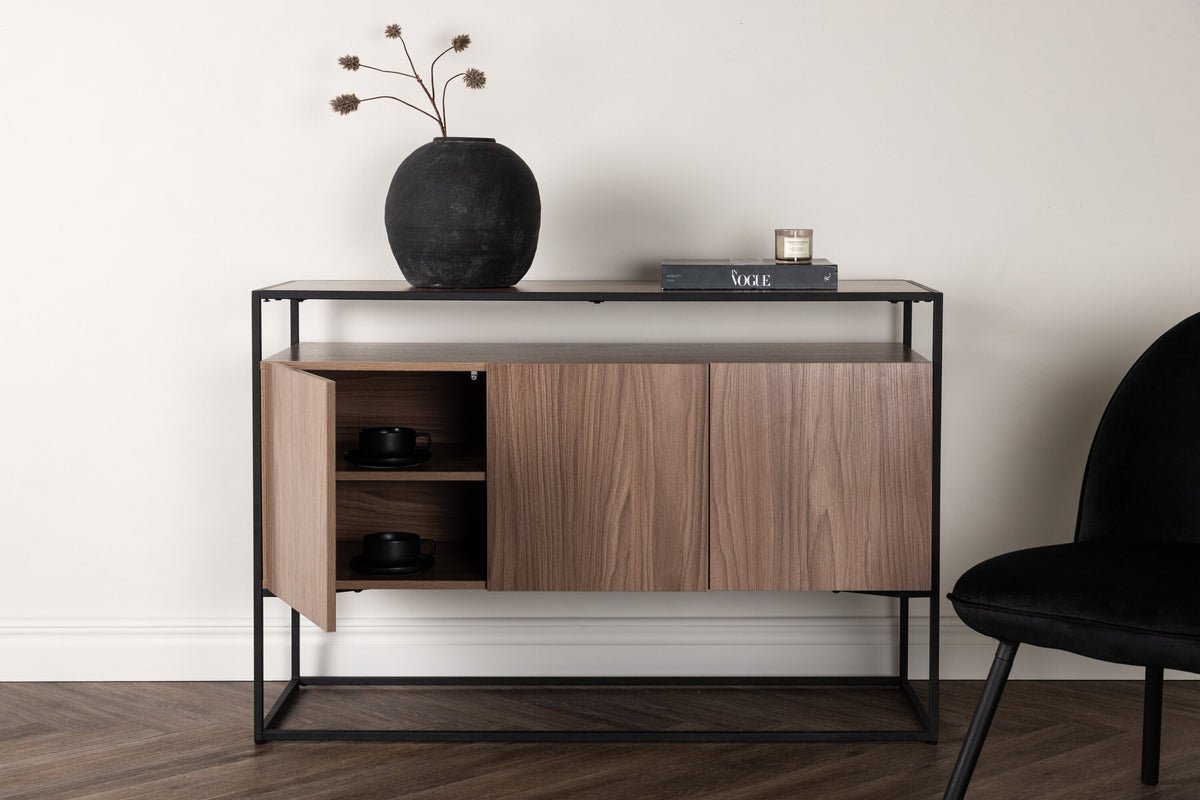 Sideboard Kingsport 120cm aus Massivholz - Walnuss-Sideboards-Venture Home-le canapé