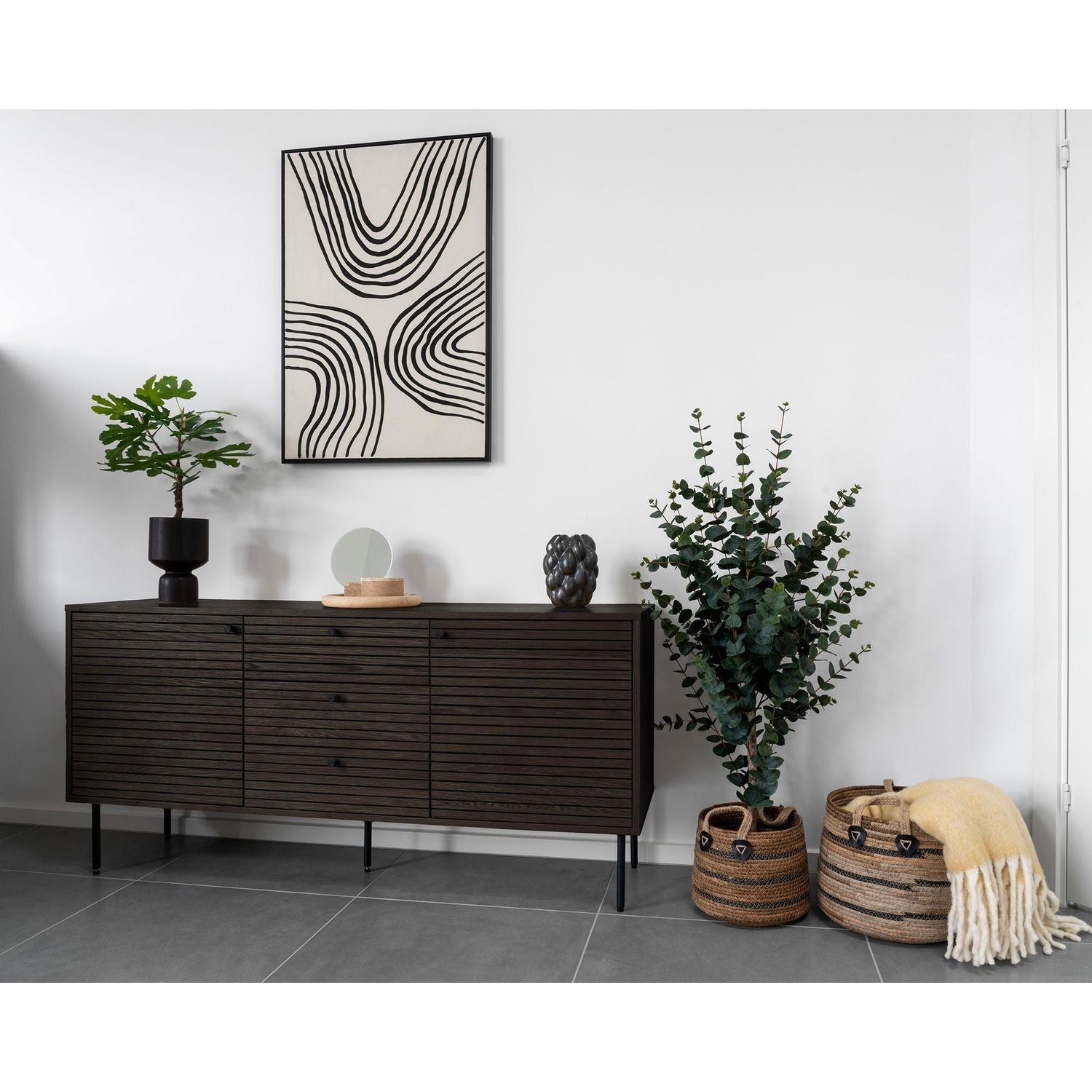 Sideboard Kyoto 150cm mit Schubladen mittig - Smoked (Dunkelbraun)-Sideboards-House Nordic-le canapé