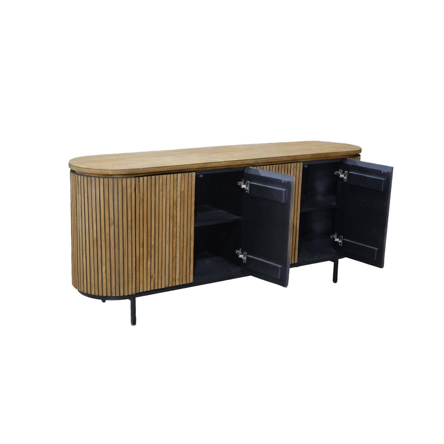 Sideboard Lausanne aus Teakholz 180cm - Braun-Sideboards-Livingfurn-le canapé