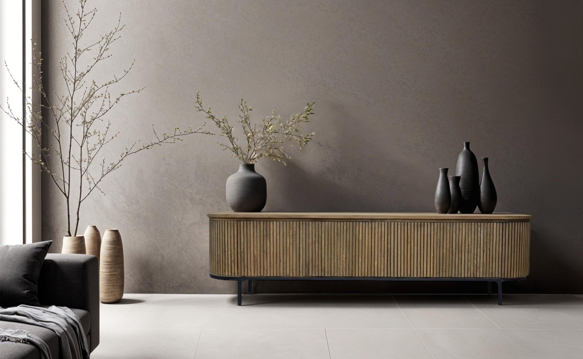 Sideboard Lausanne aus Teakholz 210cm - Braun-Sideboards-Livingfurn-le canapé