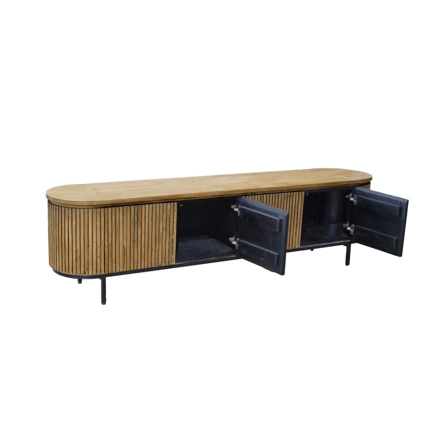 Sideboard Lausanne aus Teakholz 210cm - Braun-Sideboards-Livingfurn-le canapé
