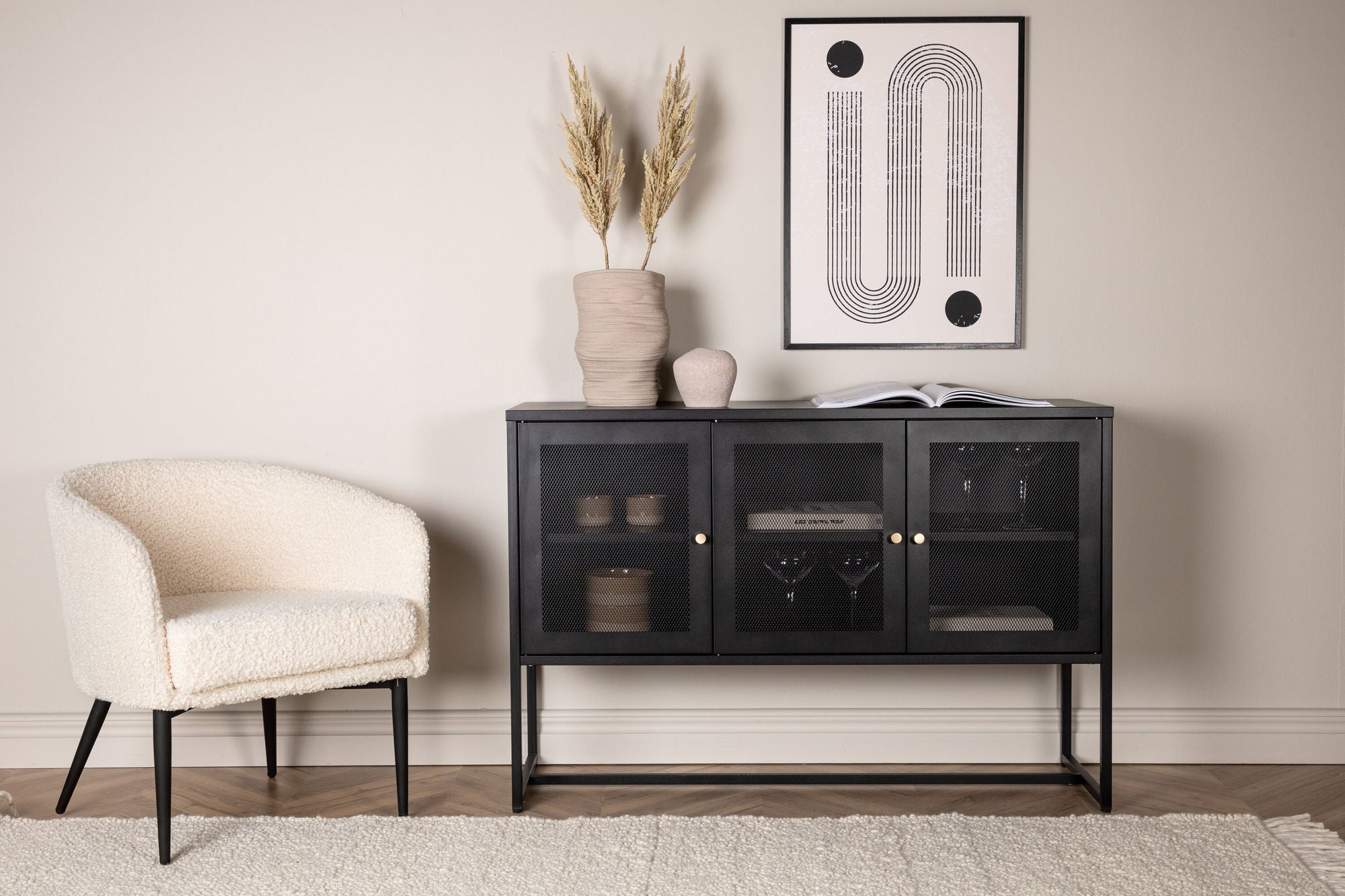 Sideboard Malla 120cm - Schwarz-Venture Home-le canapé