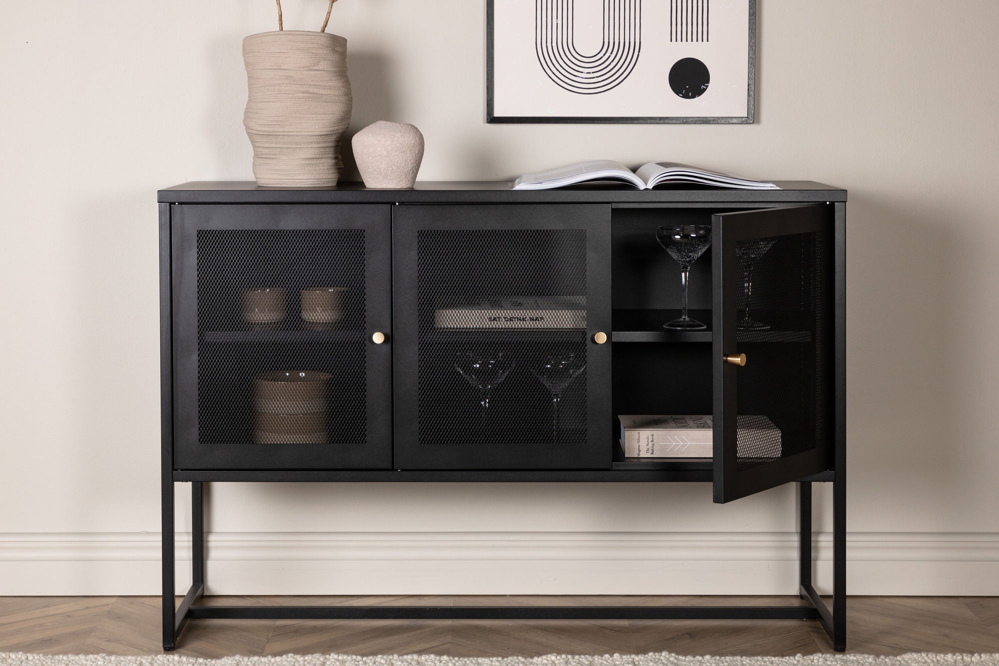 Sideboard Malla 120cm - Schwarz-Venture Home-le canapé