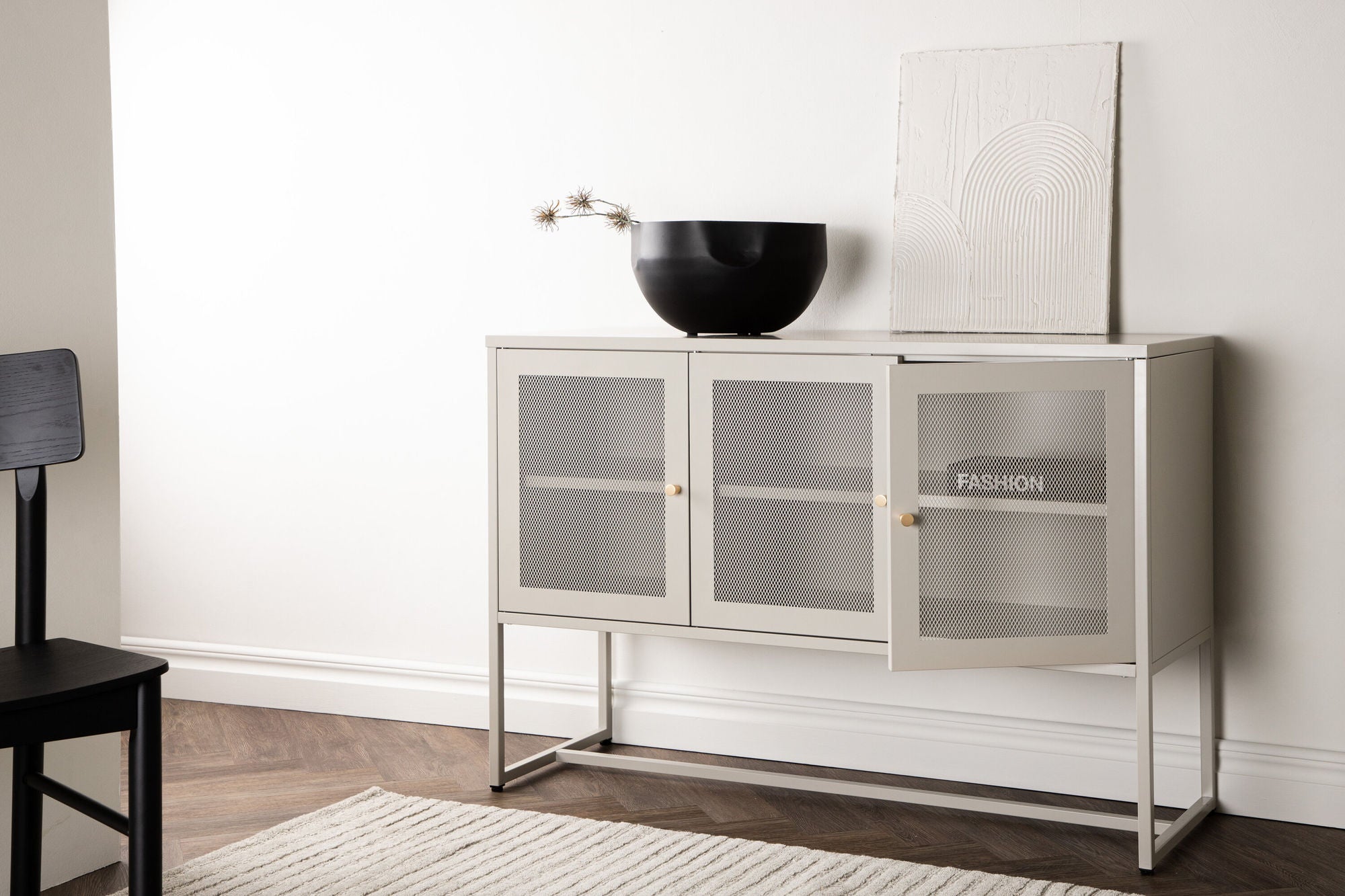 Sideboard Malla aus Metall 120cm - Beige-Sideboards-Venture Home-le canapé