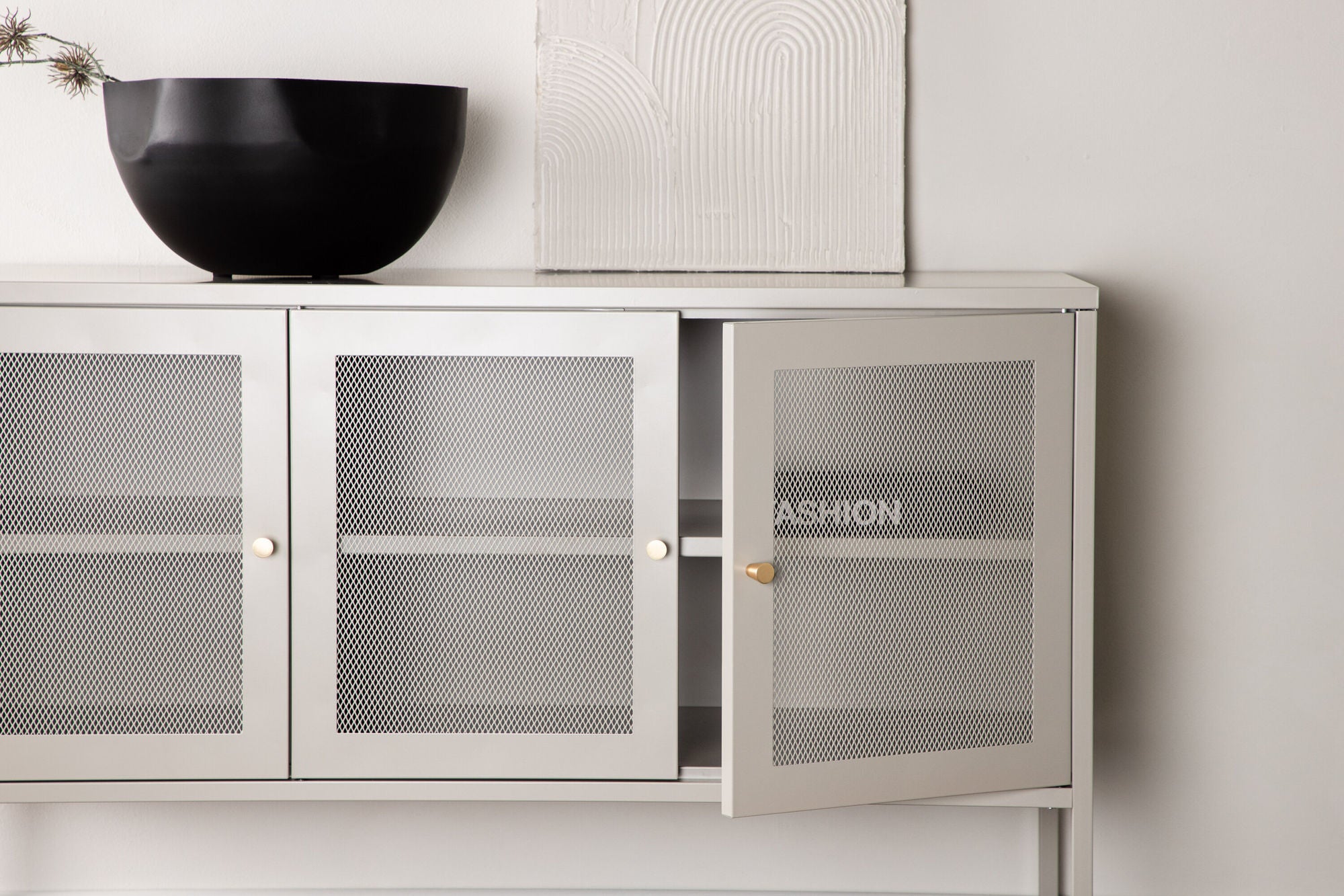 Sideboard Malla aus Metall 120cm - Beige-Sideboards-Venture Home-le canapé