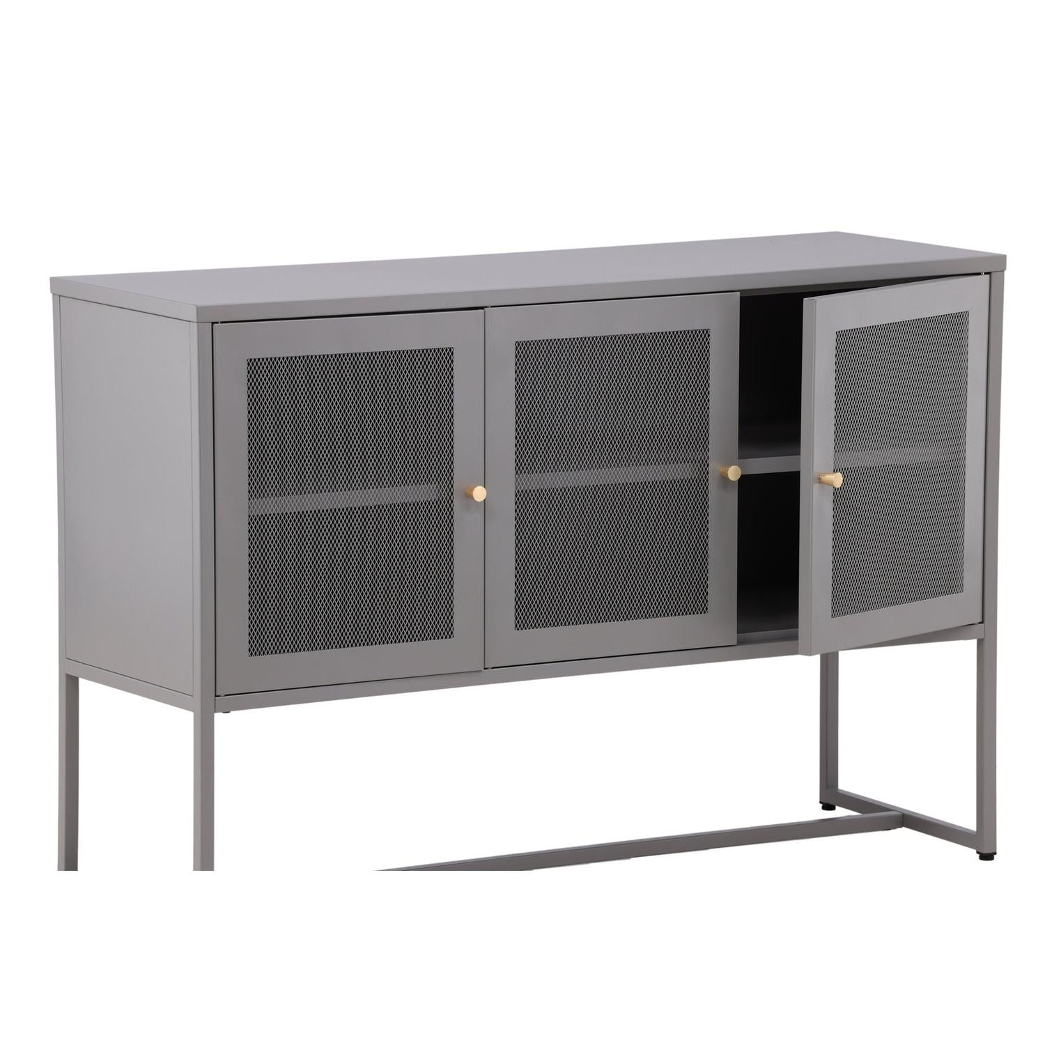 Sideboard Malla aus Metall 120cm - Hellgrau-Sideboards-Venture Home-le canapé