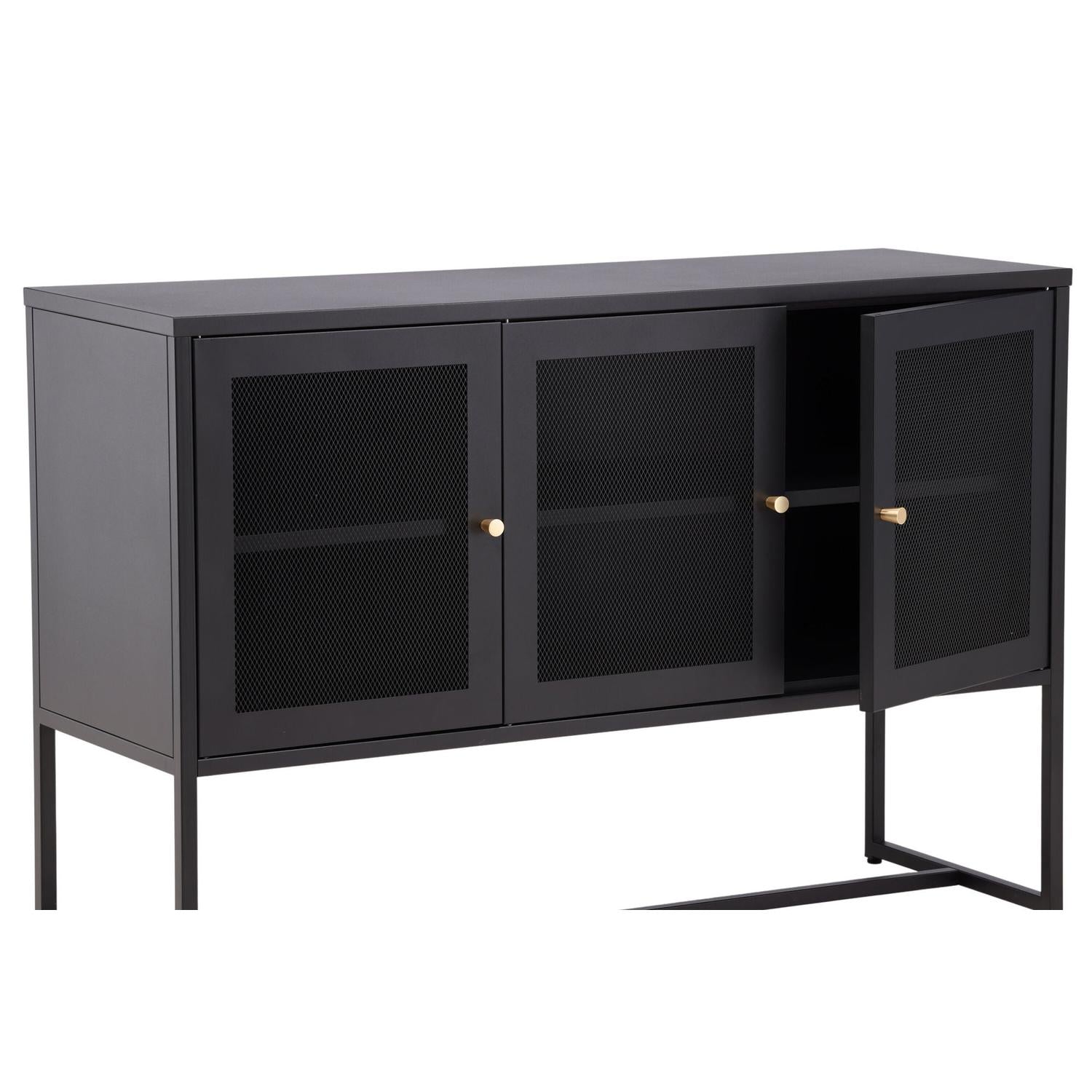 Sideboard Malla aus Metall 120cm - Schwarz-Sideboards-Venture Home-le canapé