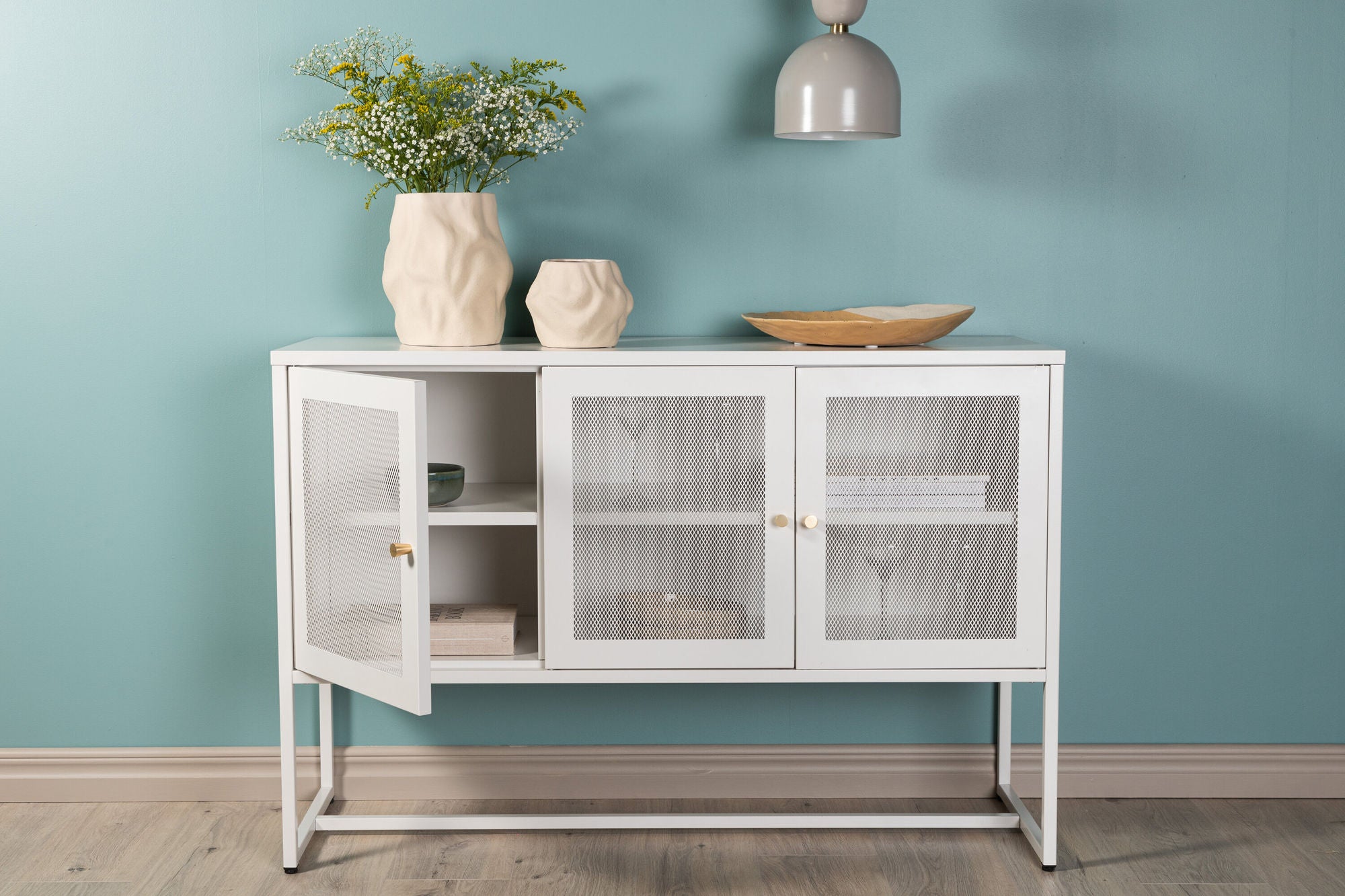Sideboard Malla aus Metall 120cm - Weiß-Sideboards-Venture Home-le canapé