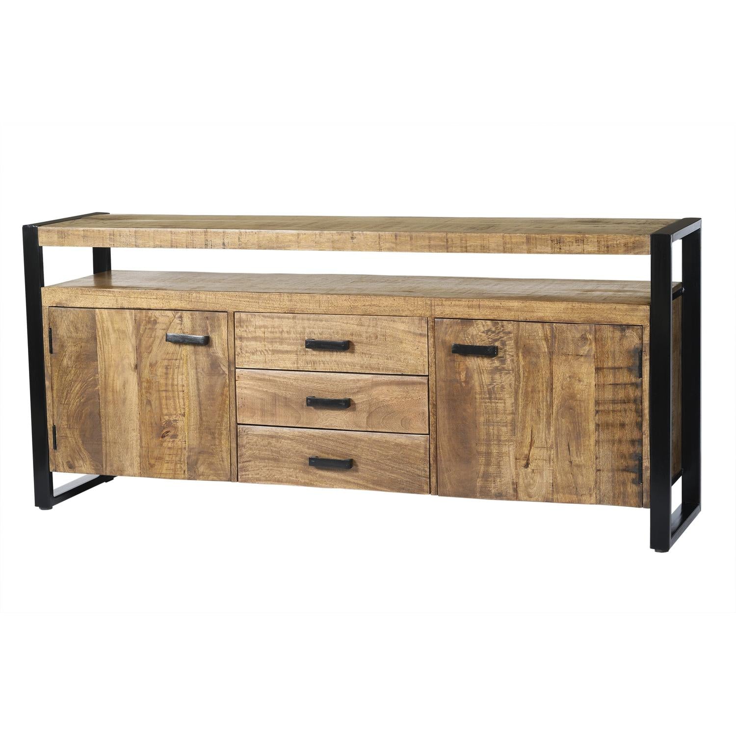 Sideboard Nairobi aus Mangoholz 180cm - Braun-Sideboards-Livingfurn-le canapé