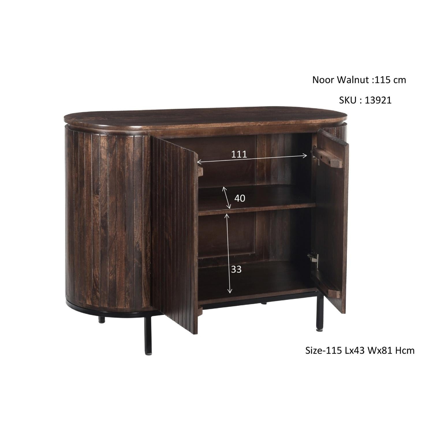 Sideboard Noor aus Mangoholz 115cm - Dunkelbraun-Sideboards-Livingfurn-le canapé