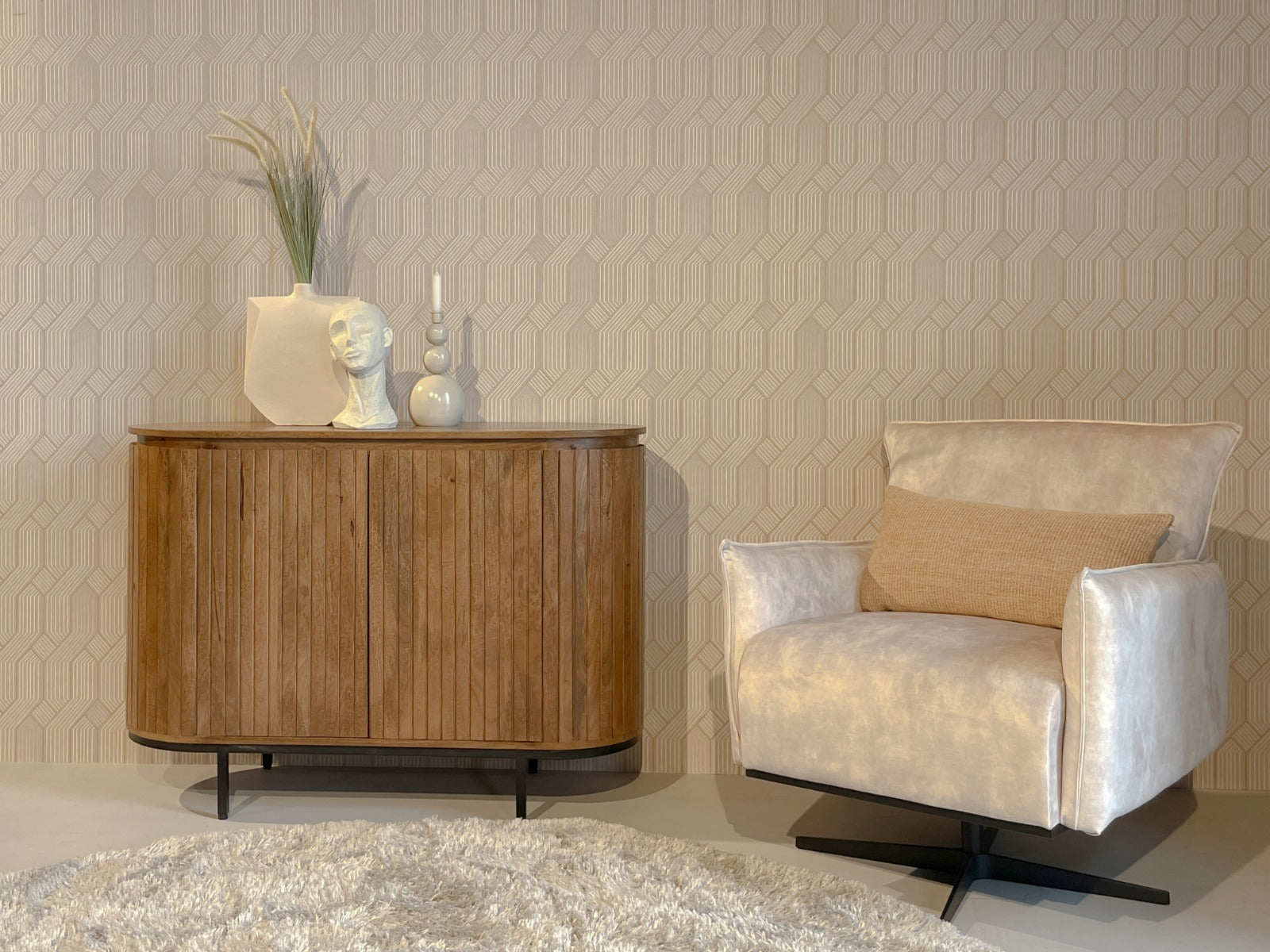 Sideboard Noor aus Mangoholz 115cm - Hellbraun-Sideboards-Livingfurn-le canapé