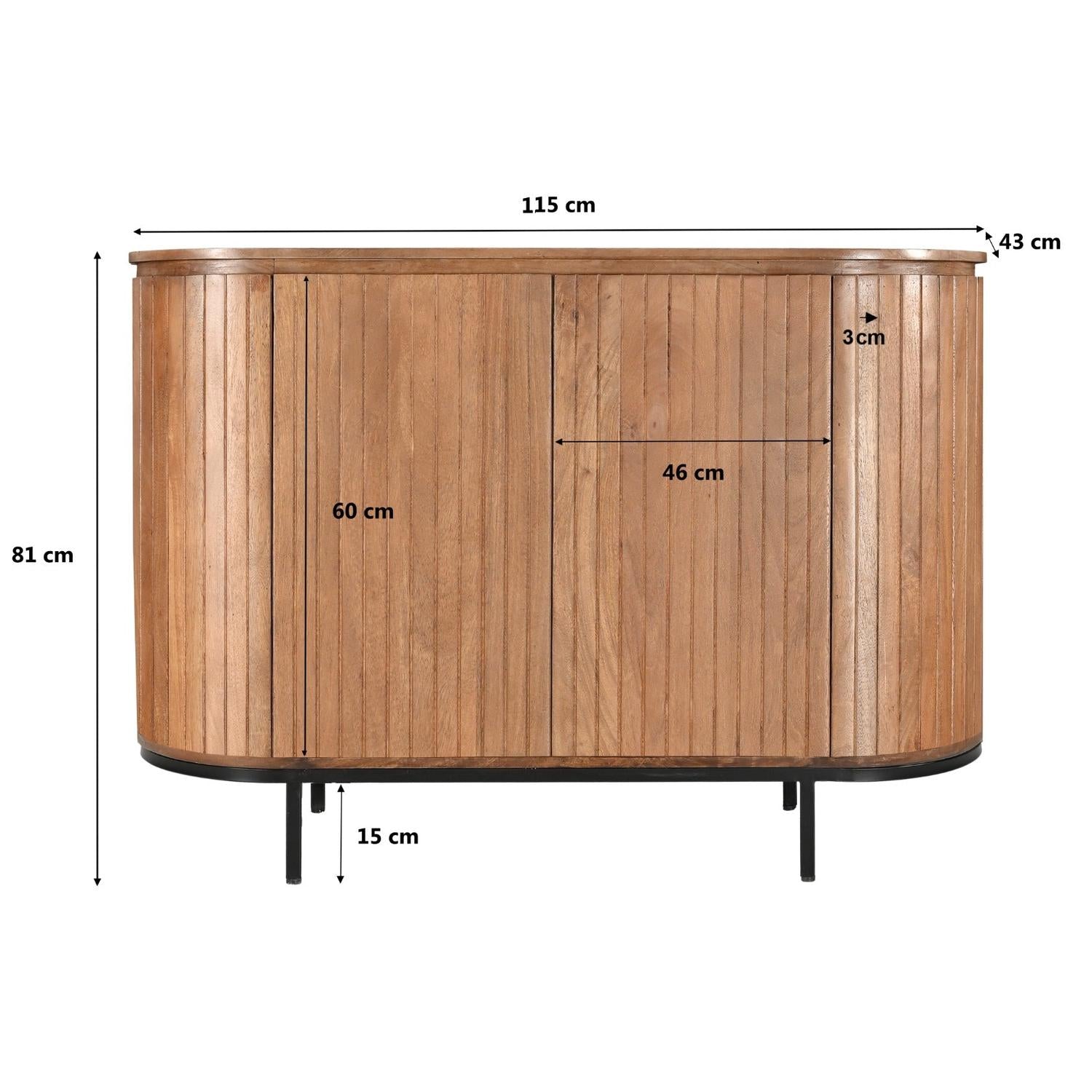 Sideboard Noor aus Mangoholz 115cm - Hellbraun-Sideboards-Livingfurn-le canapé