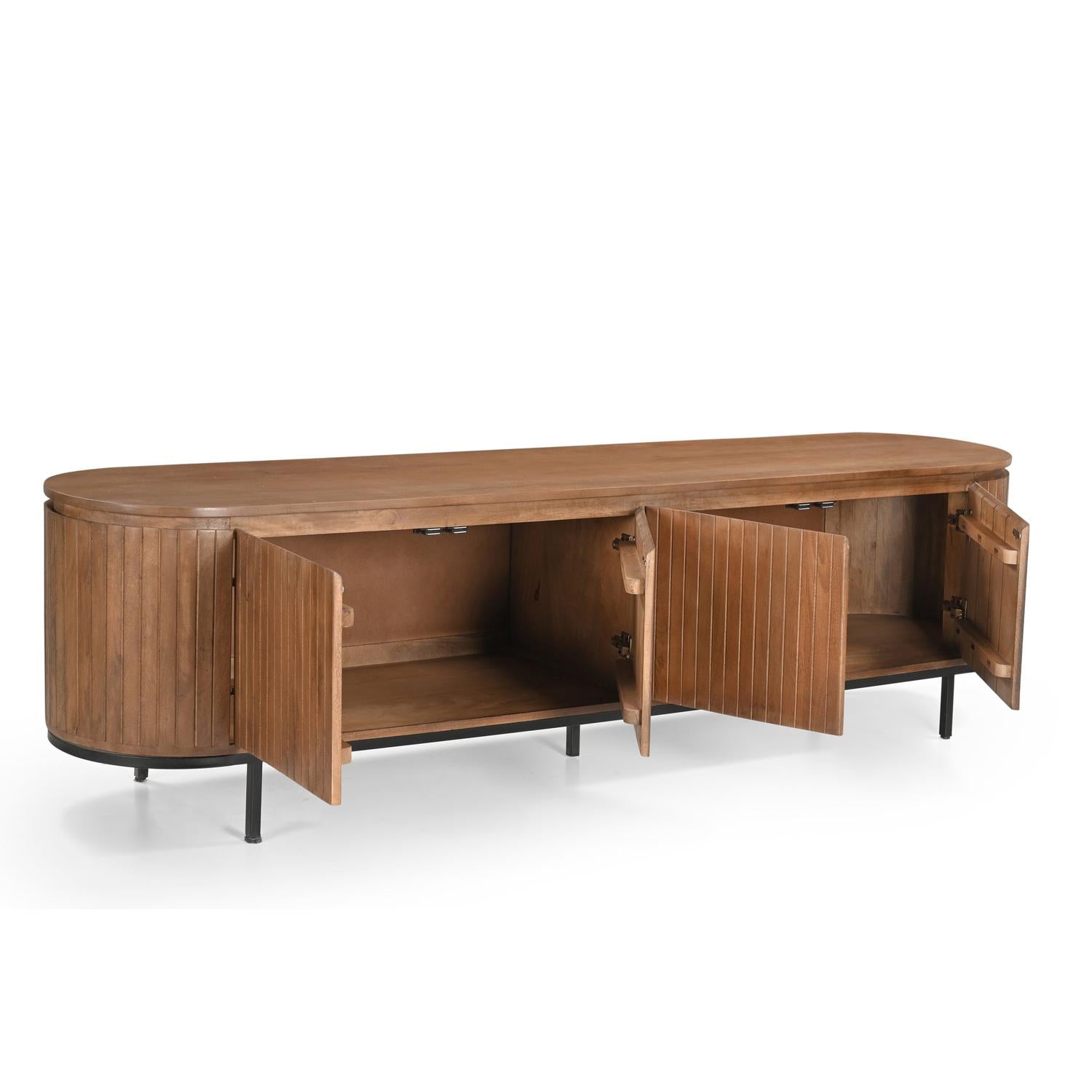 Sideboard Noor aus Mangoholz 210cm - Hellbraun-Sideboards-Livingfurn-le canapé