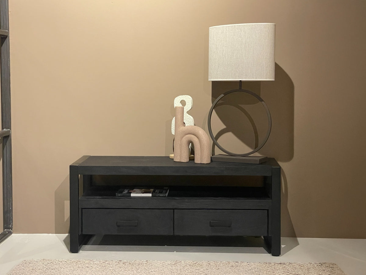 Sideboard Norris 120cm aus Massivholz - Schwarz-Sideboards-Livingfurn-le canapé