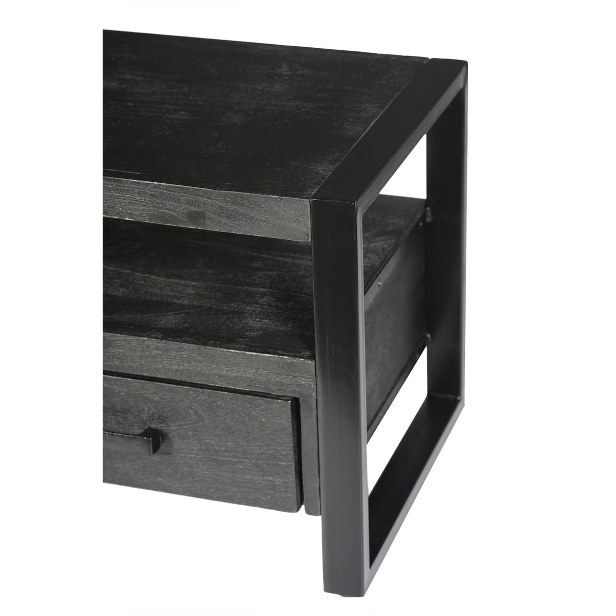 Sideboard Norris aus Mangoholz 150cm - Schwarz-Sideboards-Livingfurn-le canapé
