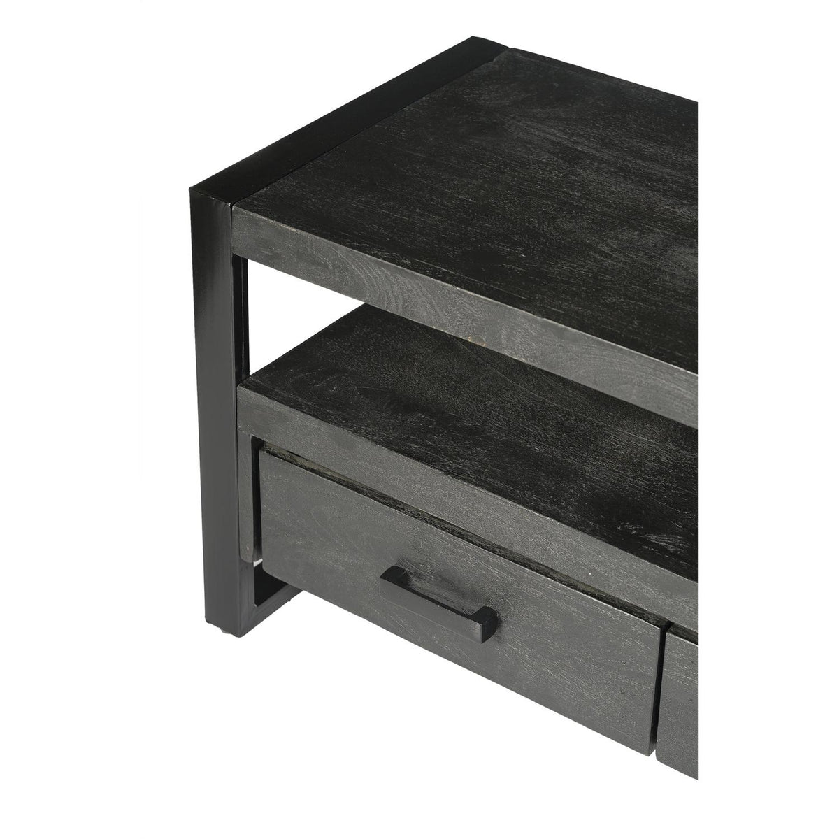 Sideboard Norris aus Mangoholz 150cm - Schwarz-Sideboards-Livingfurn-le canapé