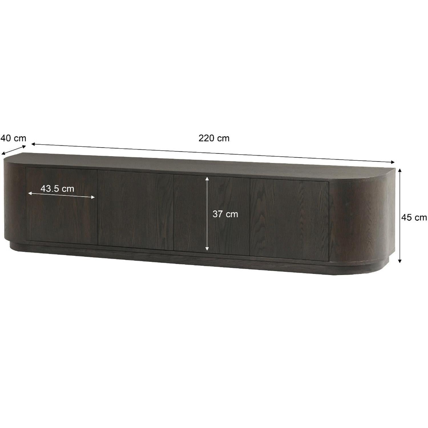 Sideboard Novero 220cm - Dunkelbraun-Sideboards-Livingfurn-le canapé