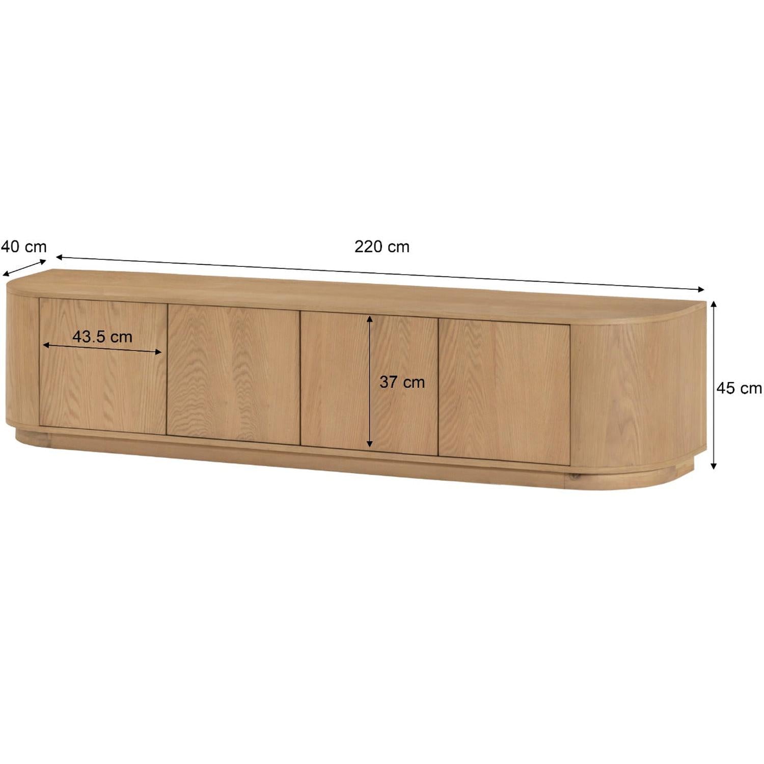 Sideboard Novero 220cm - Hellbraun-Sideboards-Livingfurn-le canapé