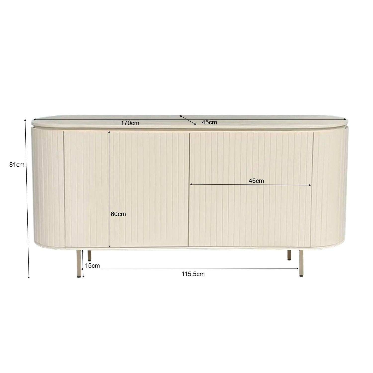 Sideboard Patou aus Mangoholz 170cm - Cremeweiß-Sideboards-Livingfurn-le canapé