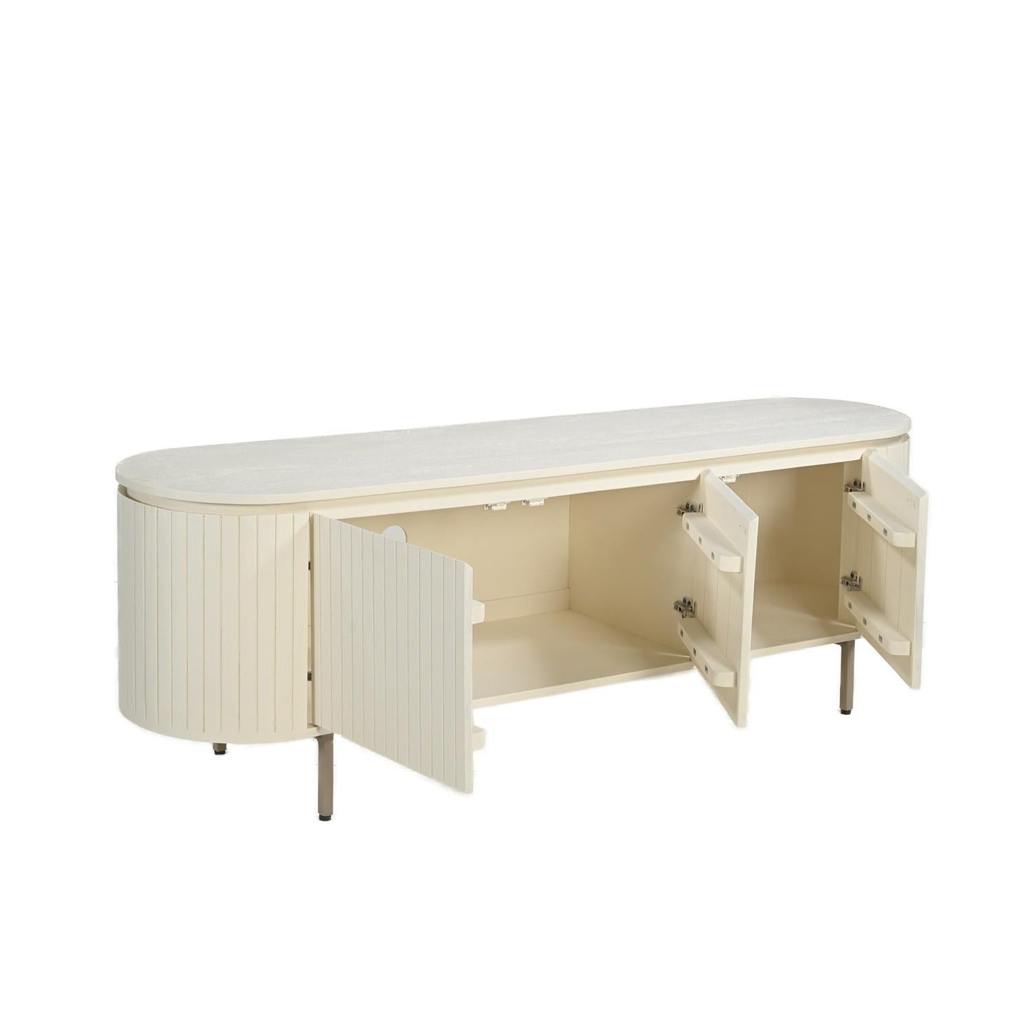 Sideboard Patou aus Mangoholz 170cm - Cremeweiß-Sideboards-Livingfurn-le canapé