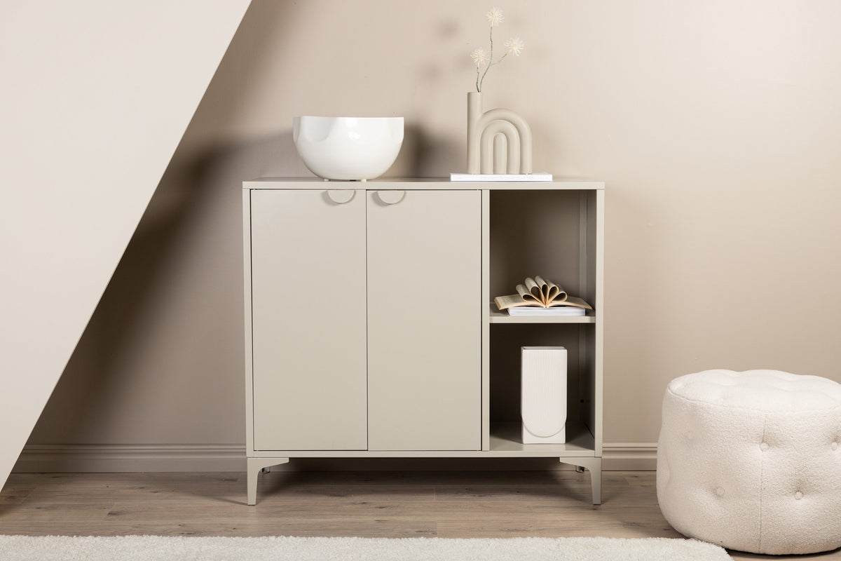 Sideboard Piring 100cm aus Metall mit offenen Fächern - Beige-Sideboards-Venture Home-le canapé
