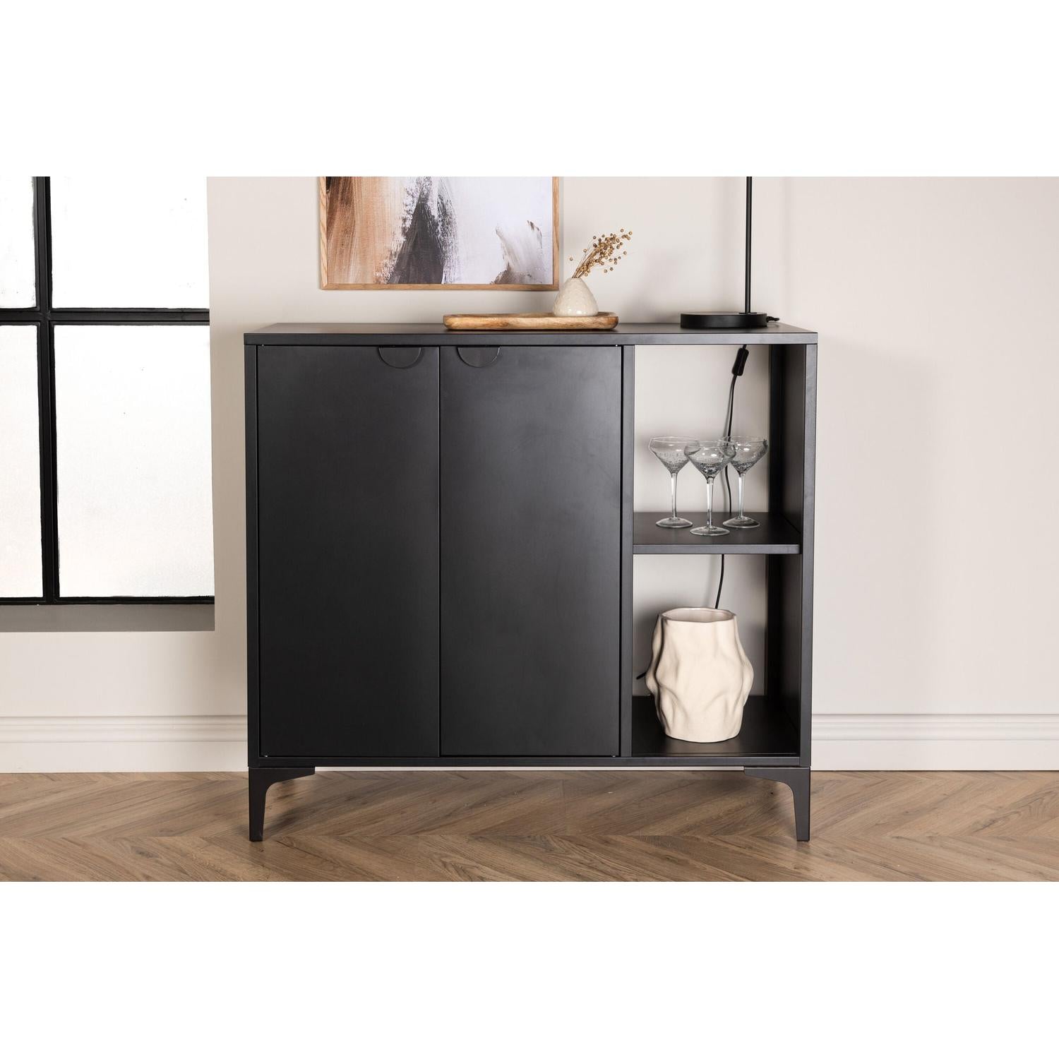 Sideboard Piring 110cm - Schwarz-Sideboards-Venture Home-le canapé