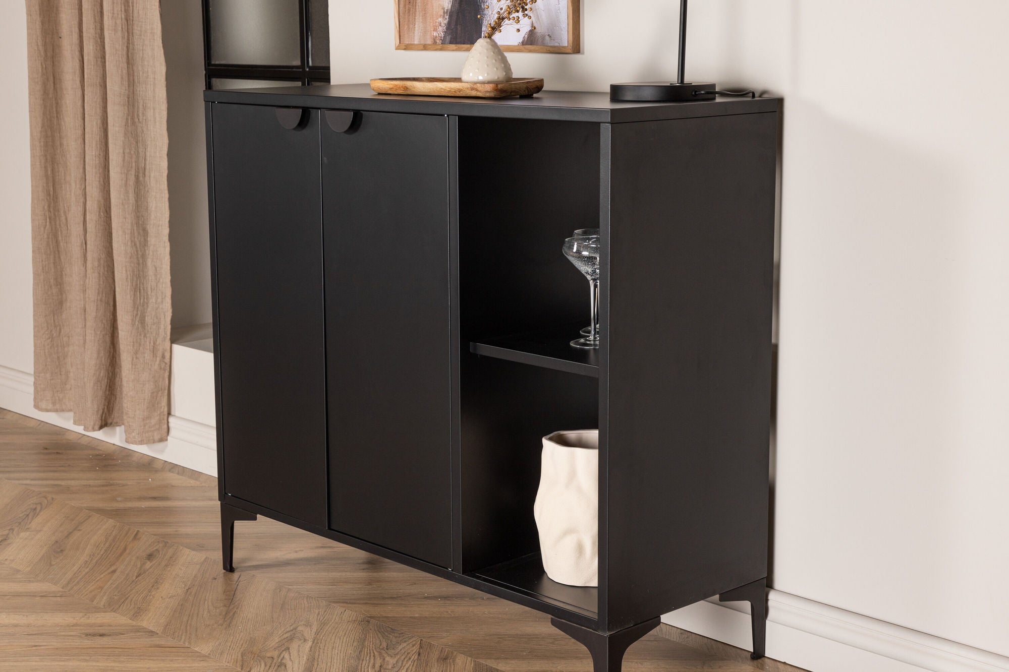 Sideboard Piring 110cm - Schwarz-Sideboards-Venture Home-le canapé
