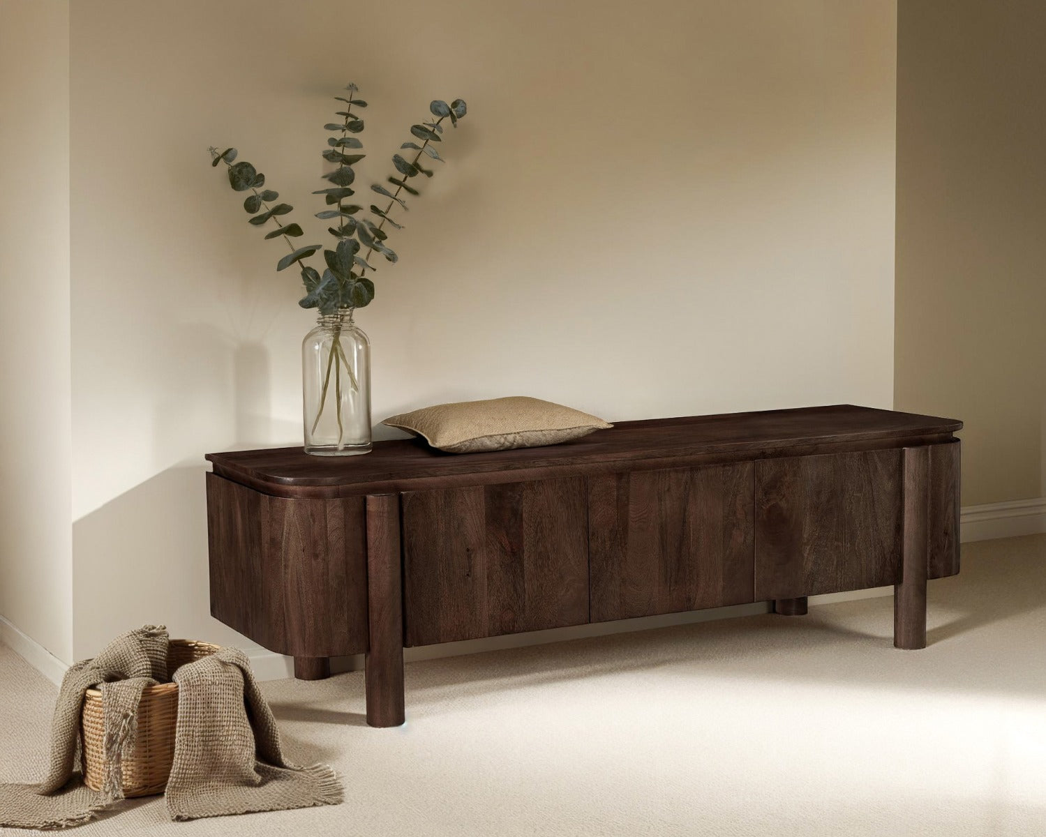 Sideboard Salano aus Mangoholz 170cm - Dunkelbraun-Sideboards-Livingfurn-le canapé
