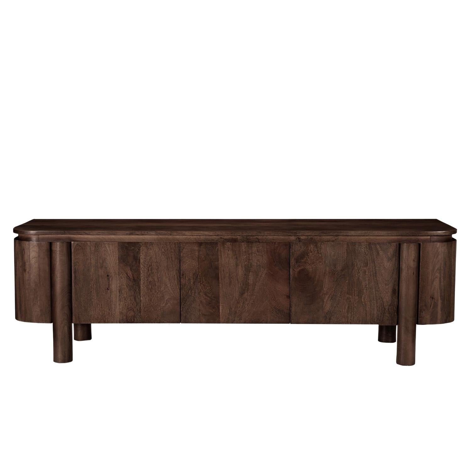 Sideboard Salano aus Mangoholz 170cm - Dunkelbraun-Sideboards-Livingfurn-le canapé