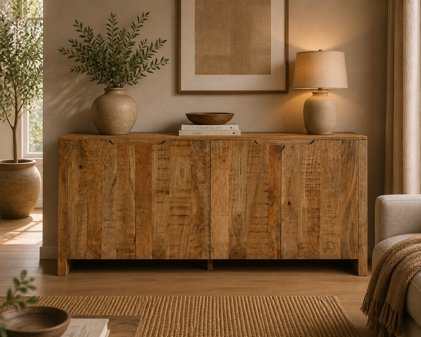 Sideboard Sophie aus Mangoholz 160cm - Hellbraun-Sideboards-Benoa-le canapé