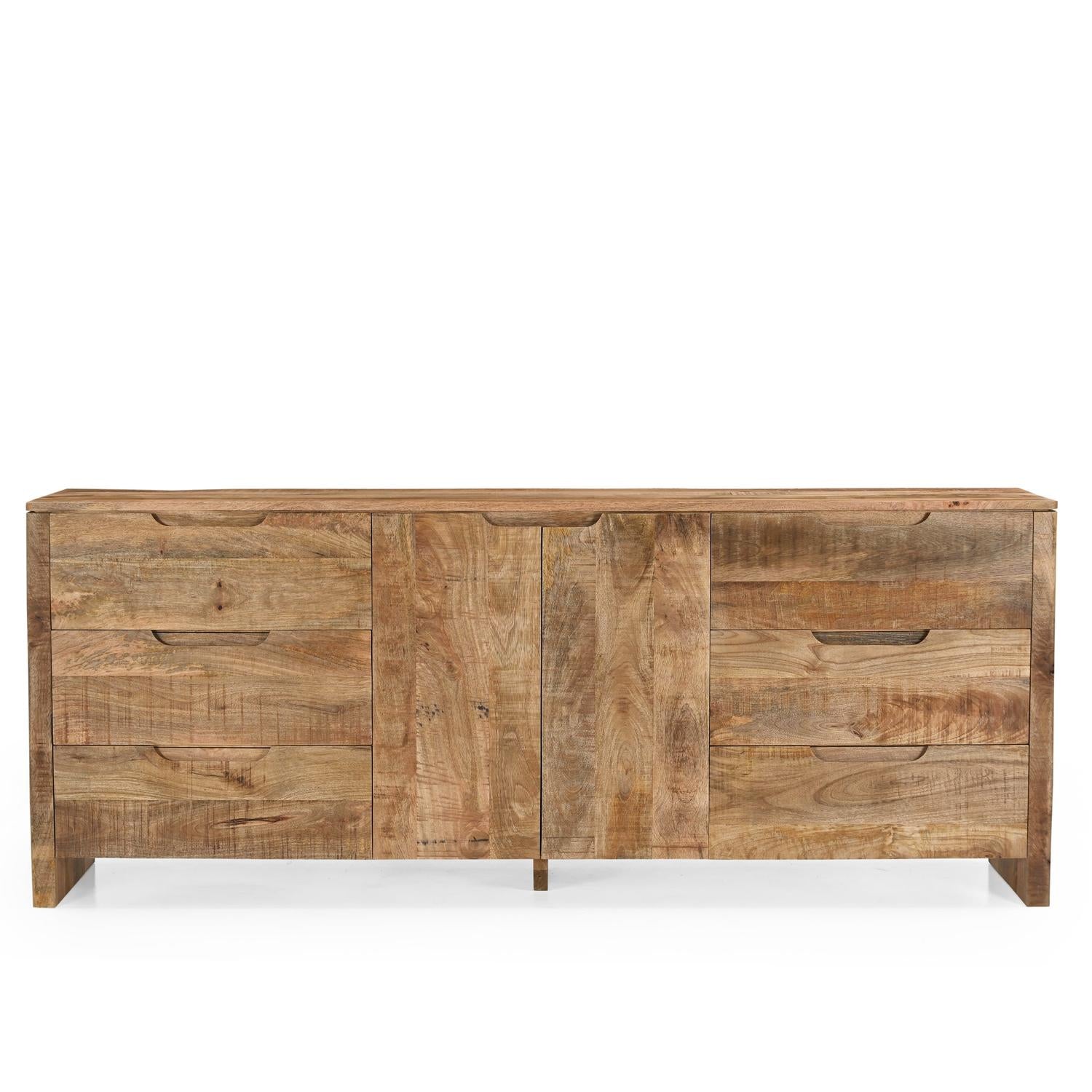 Sideboard Sophie aus Mangoholz 200cm - Hellbraun-Sideboards-Benoa-le canapé