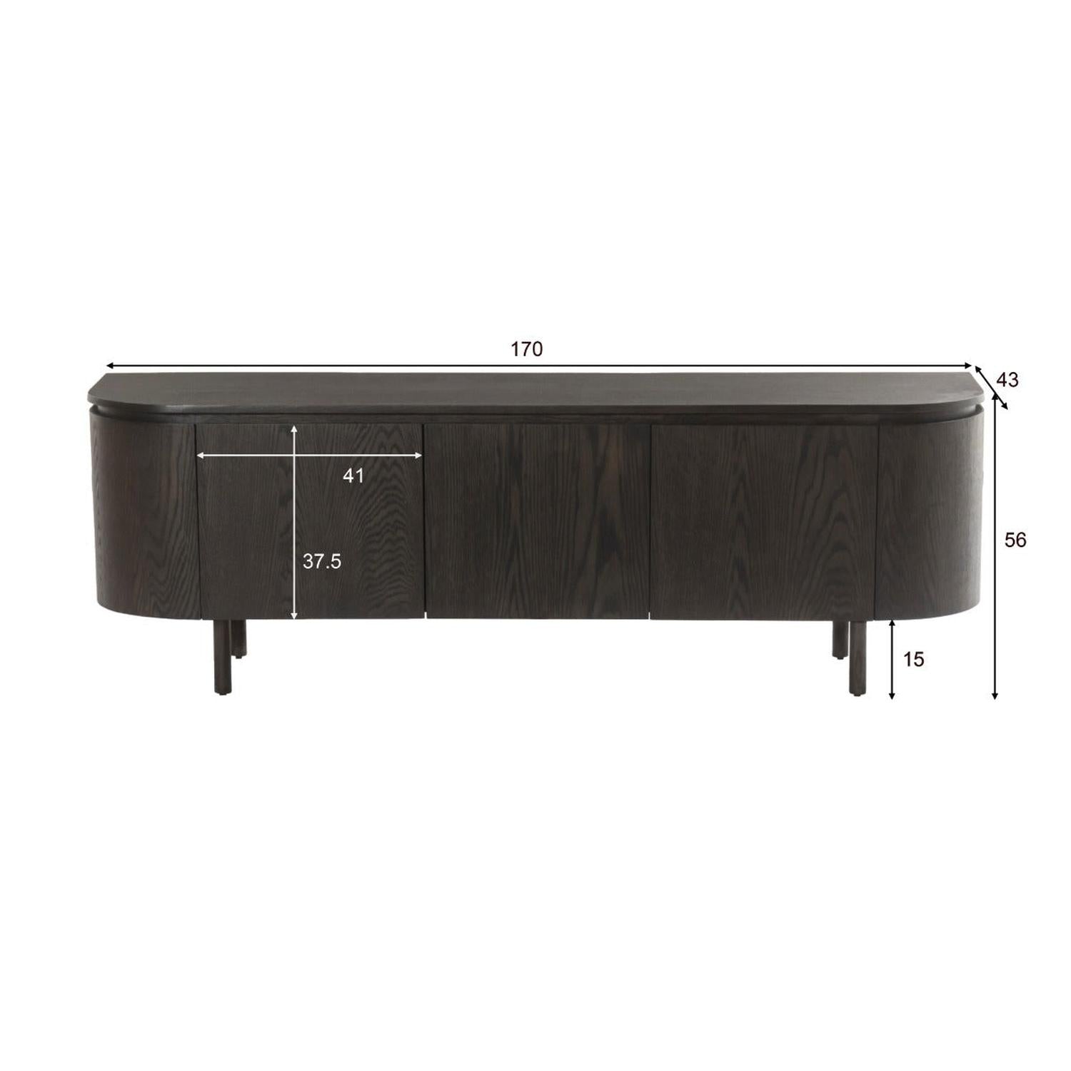 Sideboard Tobago 170cm - Dunkelbraun-Sideboards-Livingfurn-le canapé