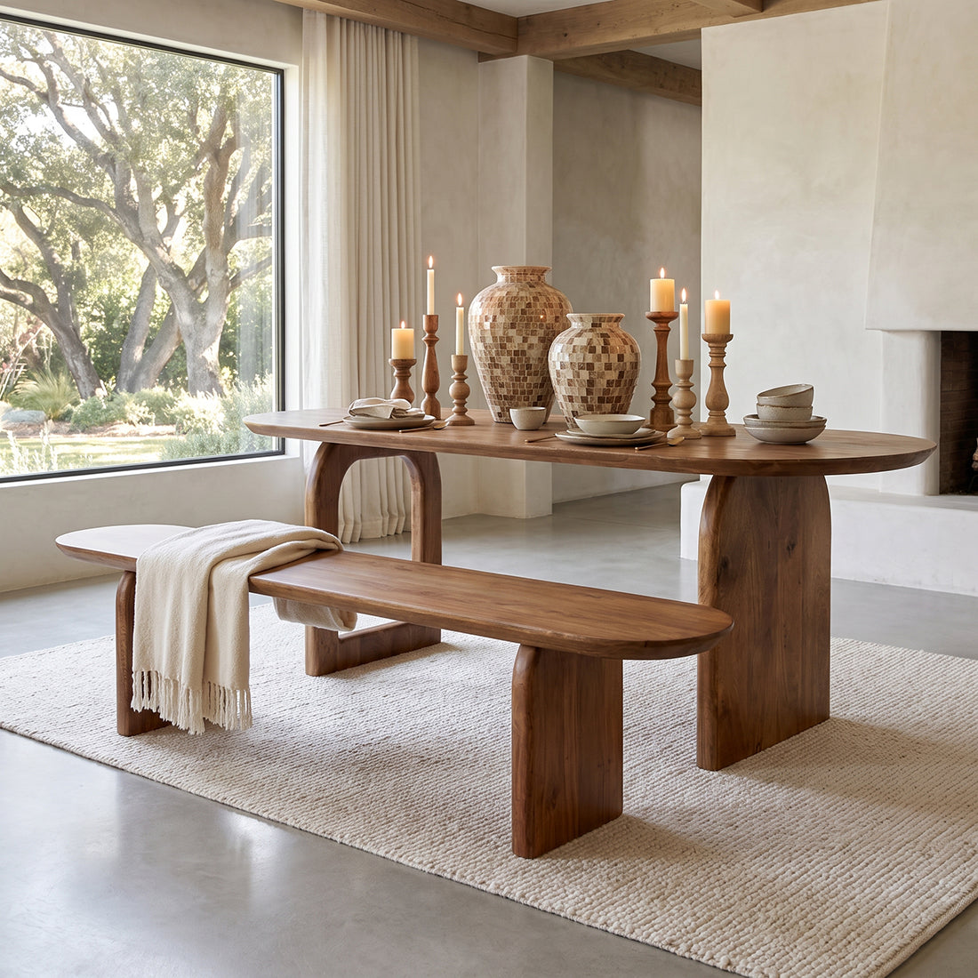 Sitzbank Bullnose aus Mangoholz 180cm - Dunkelbraun-Bänke-Raw Materials-le canapé