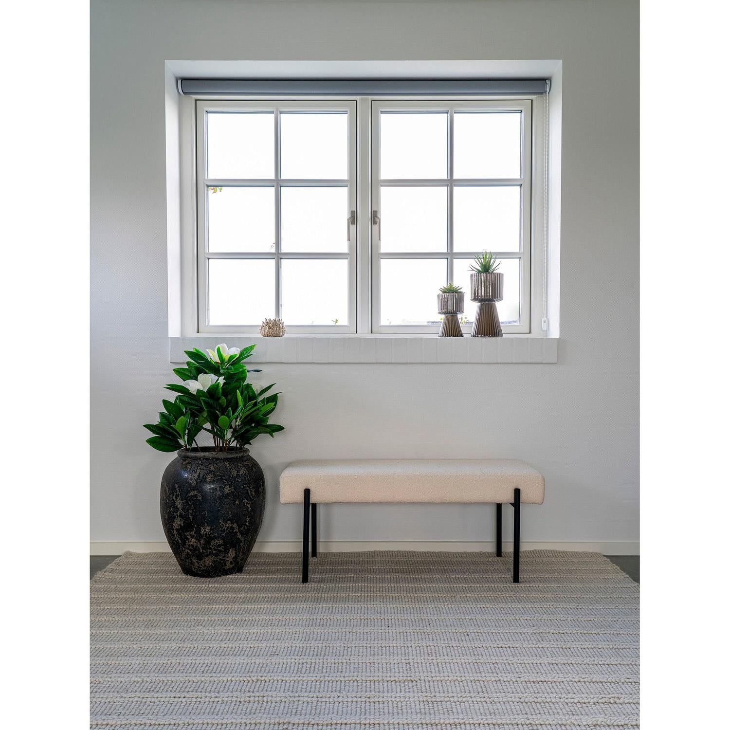 Sitzbank Swindon aus Bouclé 100cm - Weiß-Bänke-House Nordic-le canapé