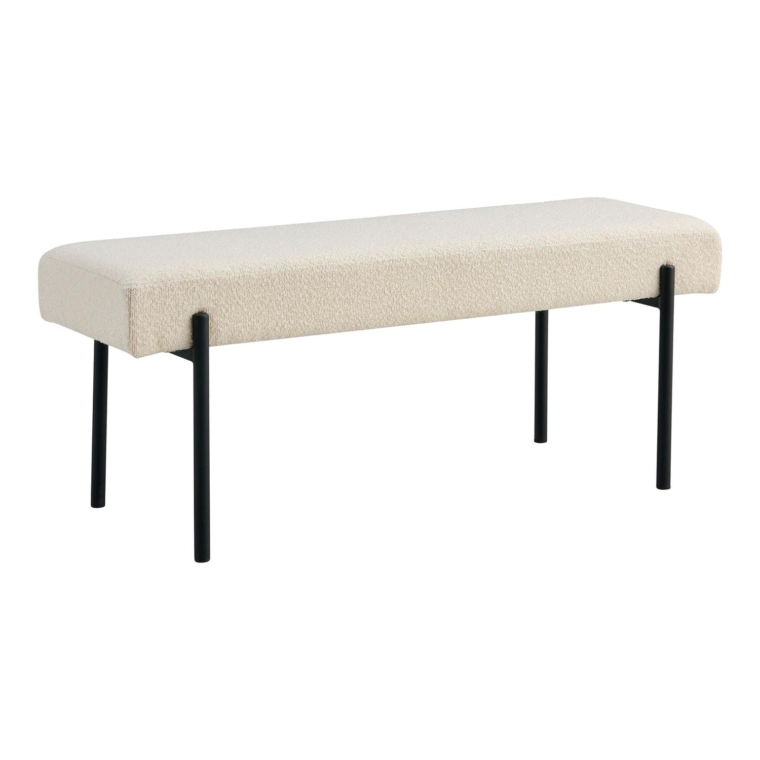 Sitzbank Swindon aus Bouclé 100cm - Weiß-Bänke-House Nordic-le canapé