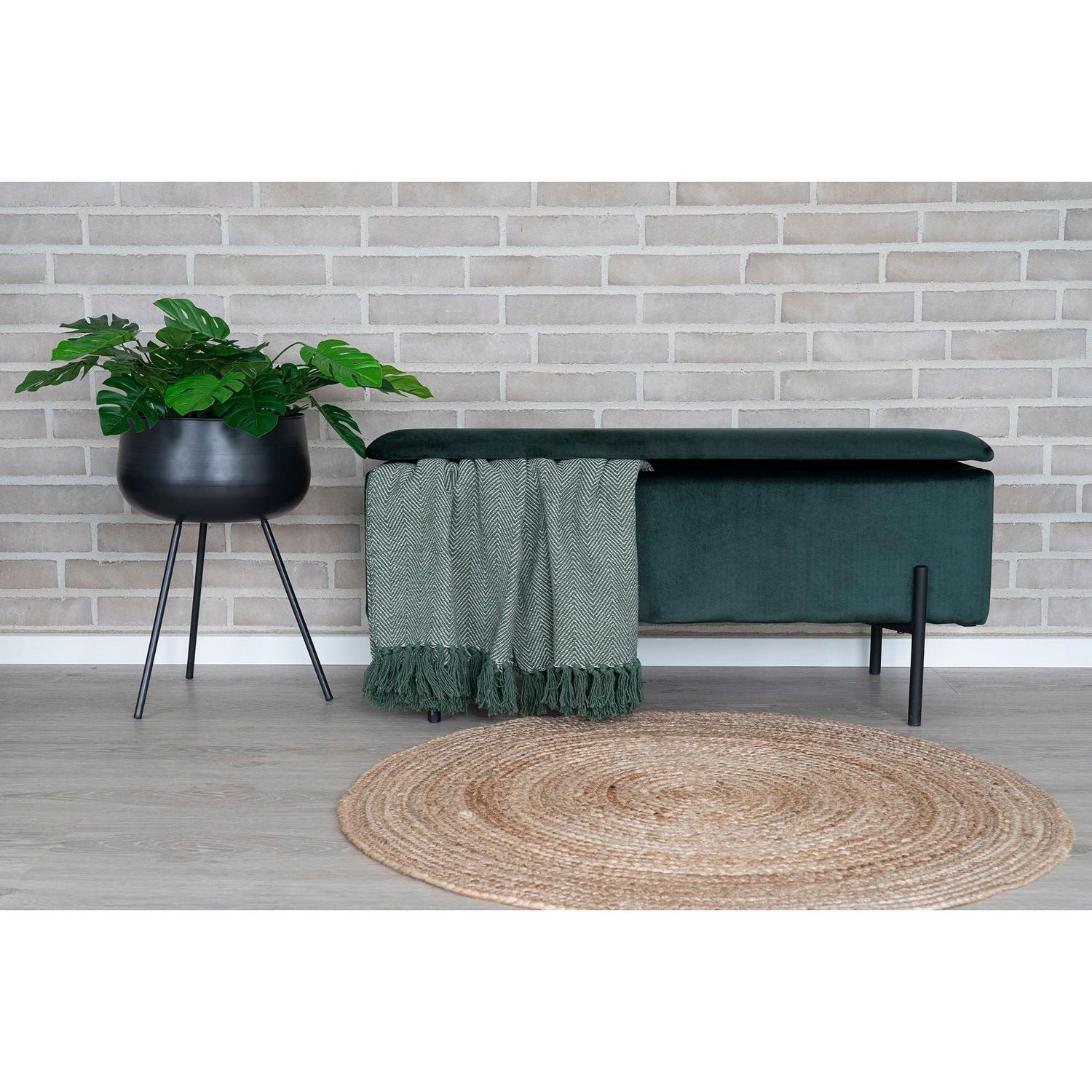 Sitzbank Watford mit Stauraum aus Samt 95cm - Dunkelgrün-Bänke-House Nordic-le canapé