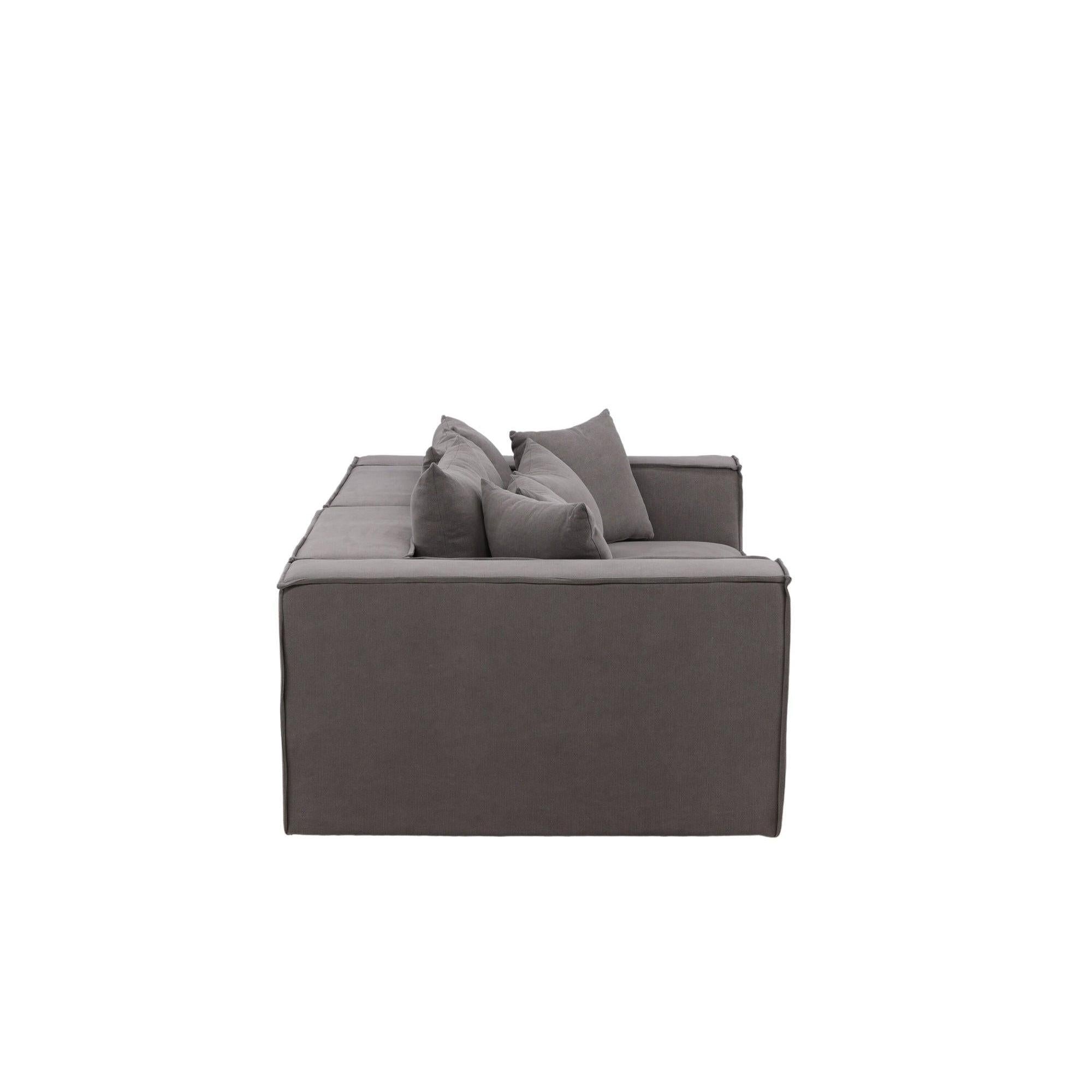 Gillholmen 3 - Sitzer Sofa aus Leinen - GrauEinzelsofas