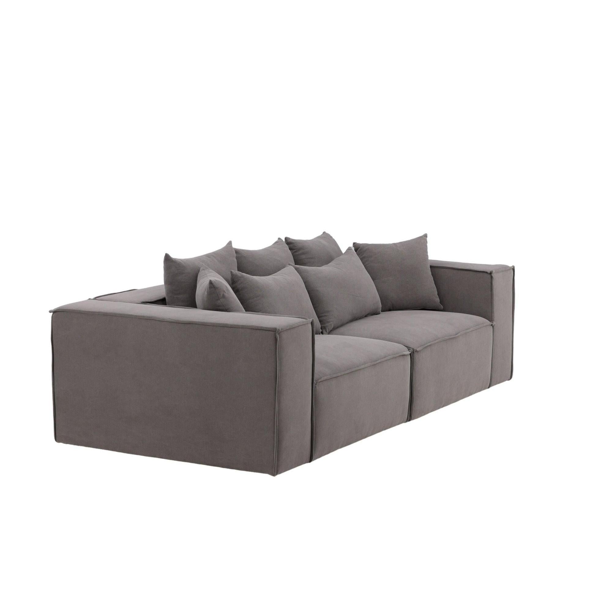 Gillholmen 3 - Sitzer Sofa aus Leinen - GrauEinzelsofas