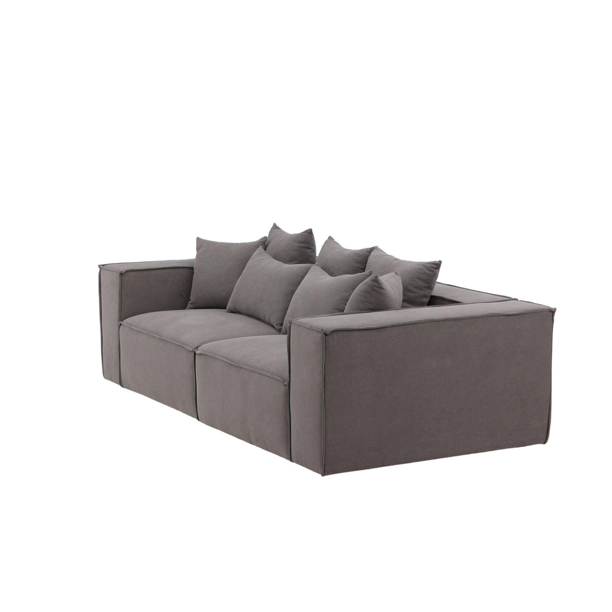 Gillholmen 3 - Sitzer Sofa aus Leinen - GrauEinzelsofas