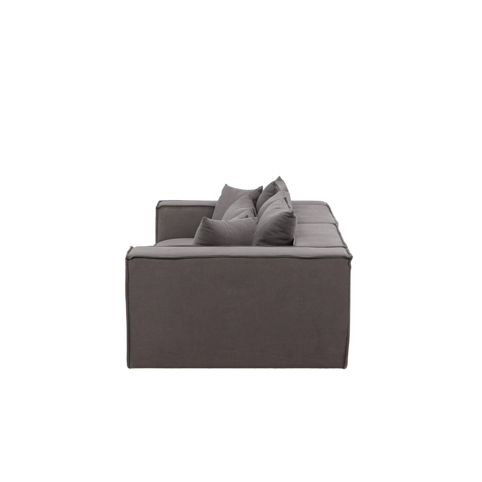 Gillholmen 3 - Sitzer Sofa aus Leinen - GrauEinzelsofas