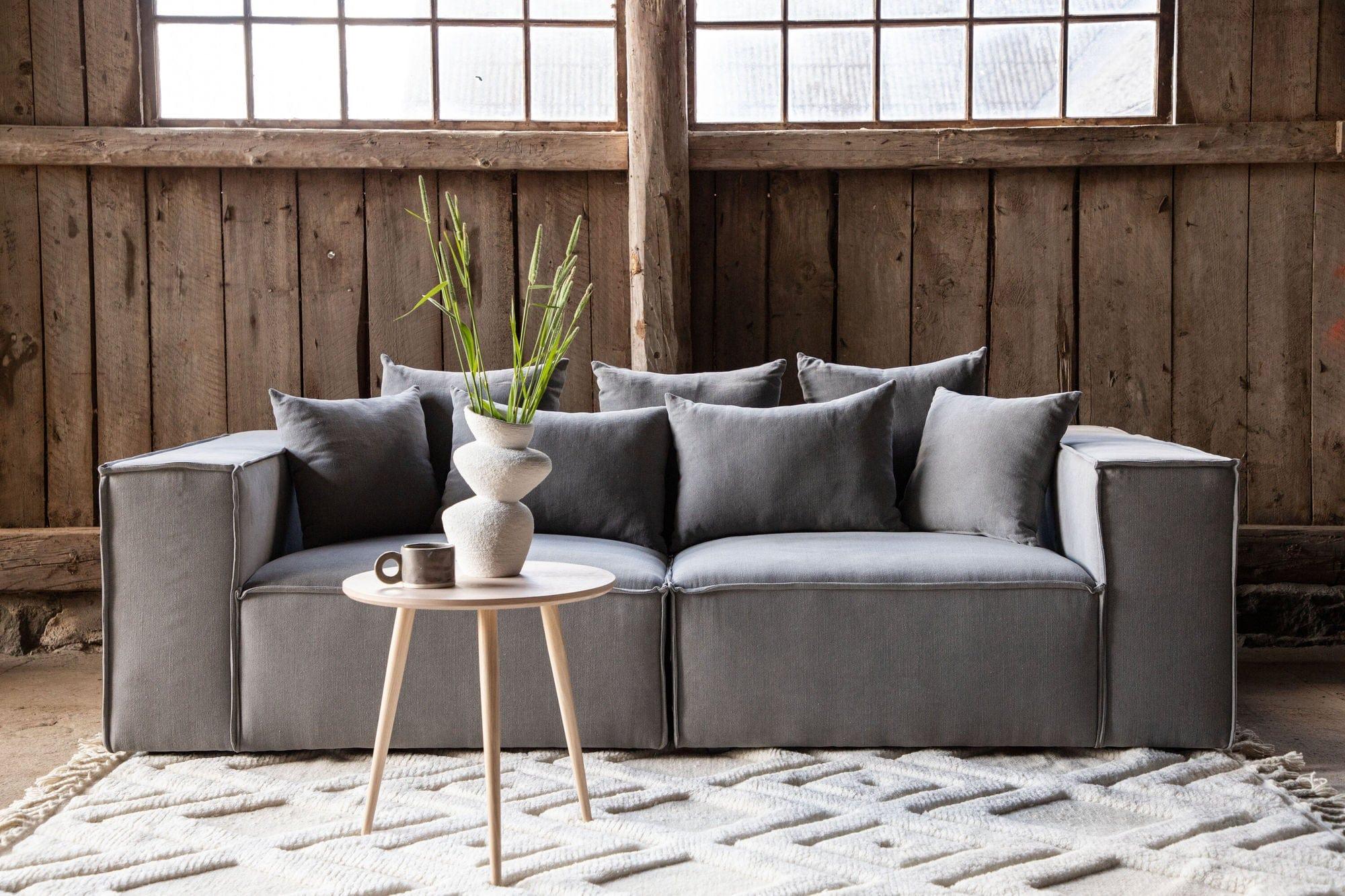 Gillholmen 3 - Sitzer Sofa aus Leinen - GrauEinzelsofas