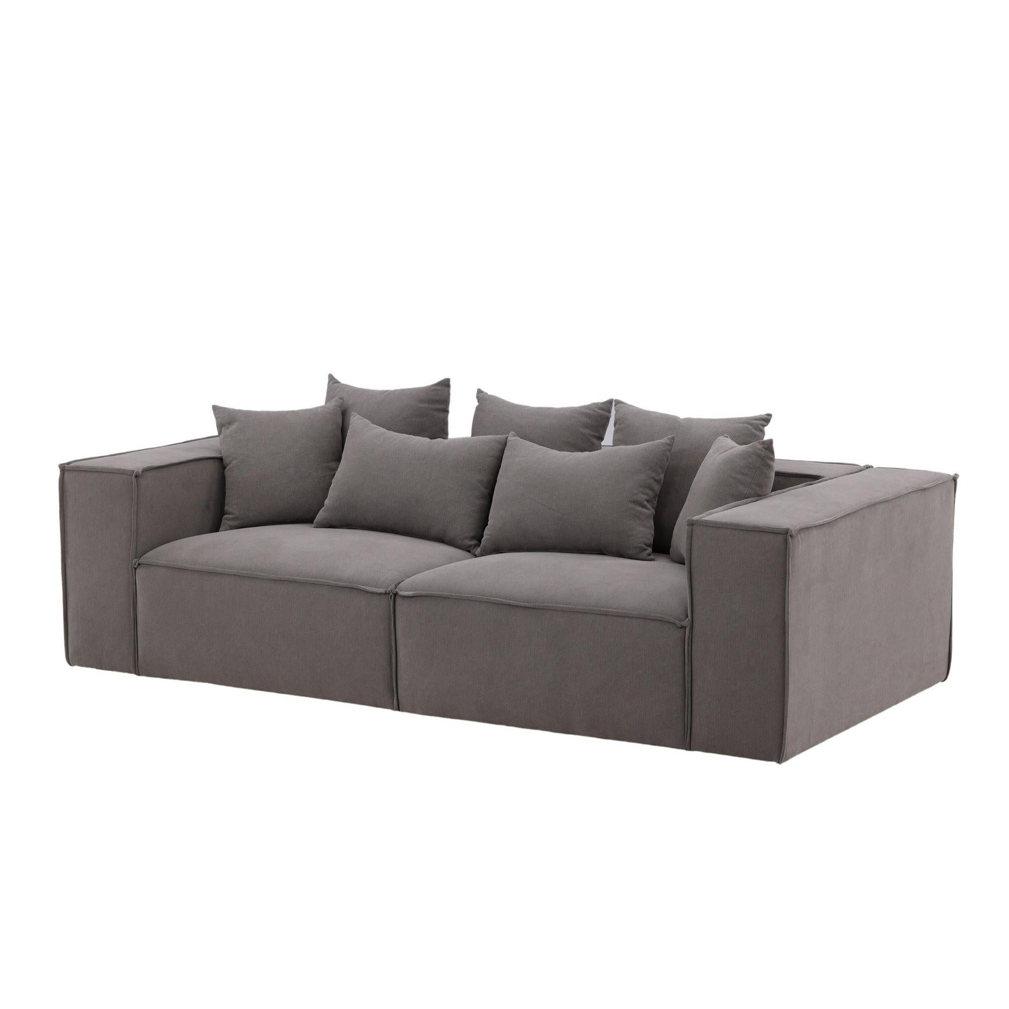 Gillholmen 3 - Sitzer Sofa aus Leinen - GrauEinzelsofas