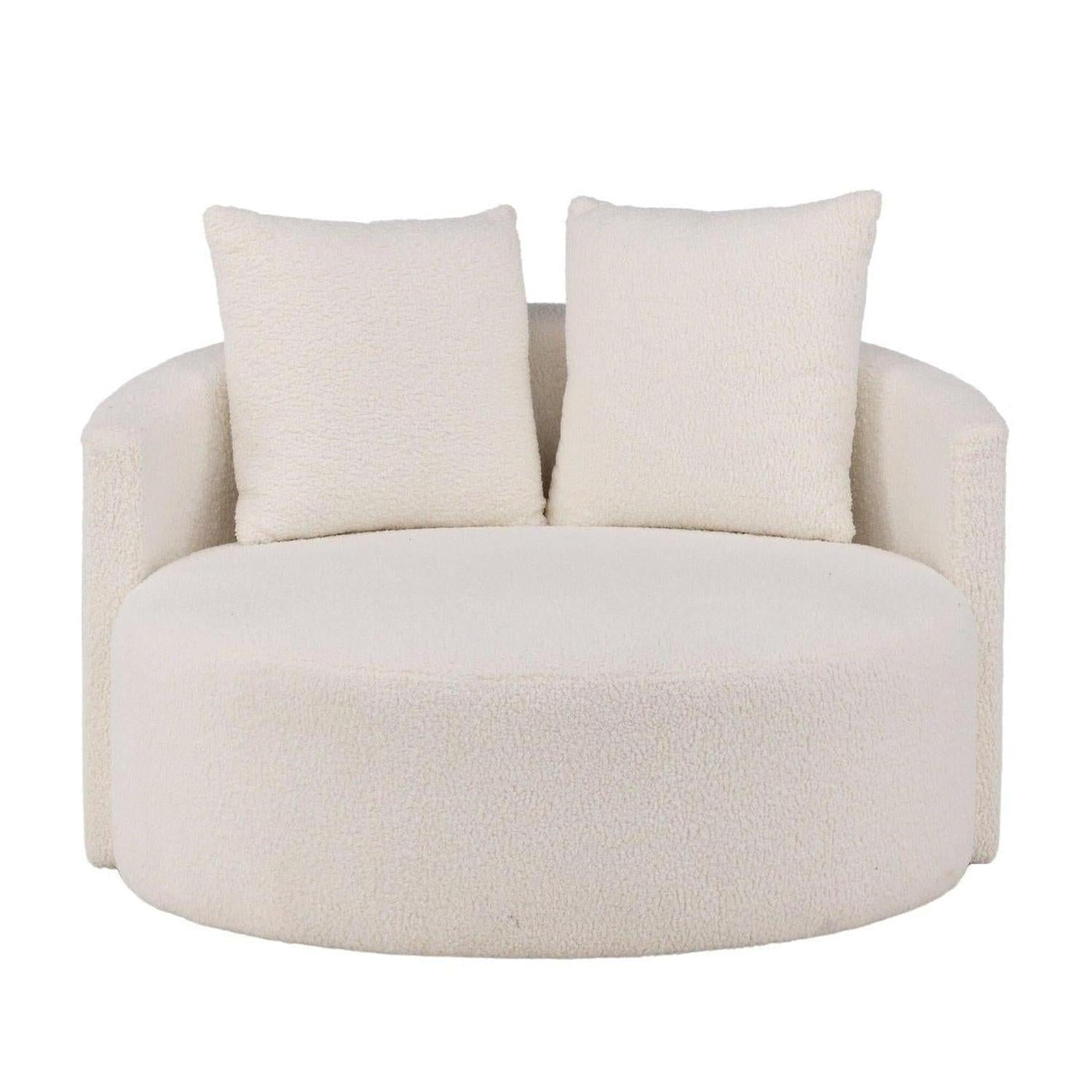 Kelso Sofa XL Loungesessel aus Teddy - Bouclé - Stoff - WeißSofa