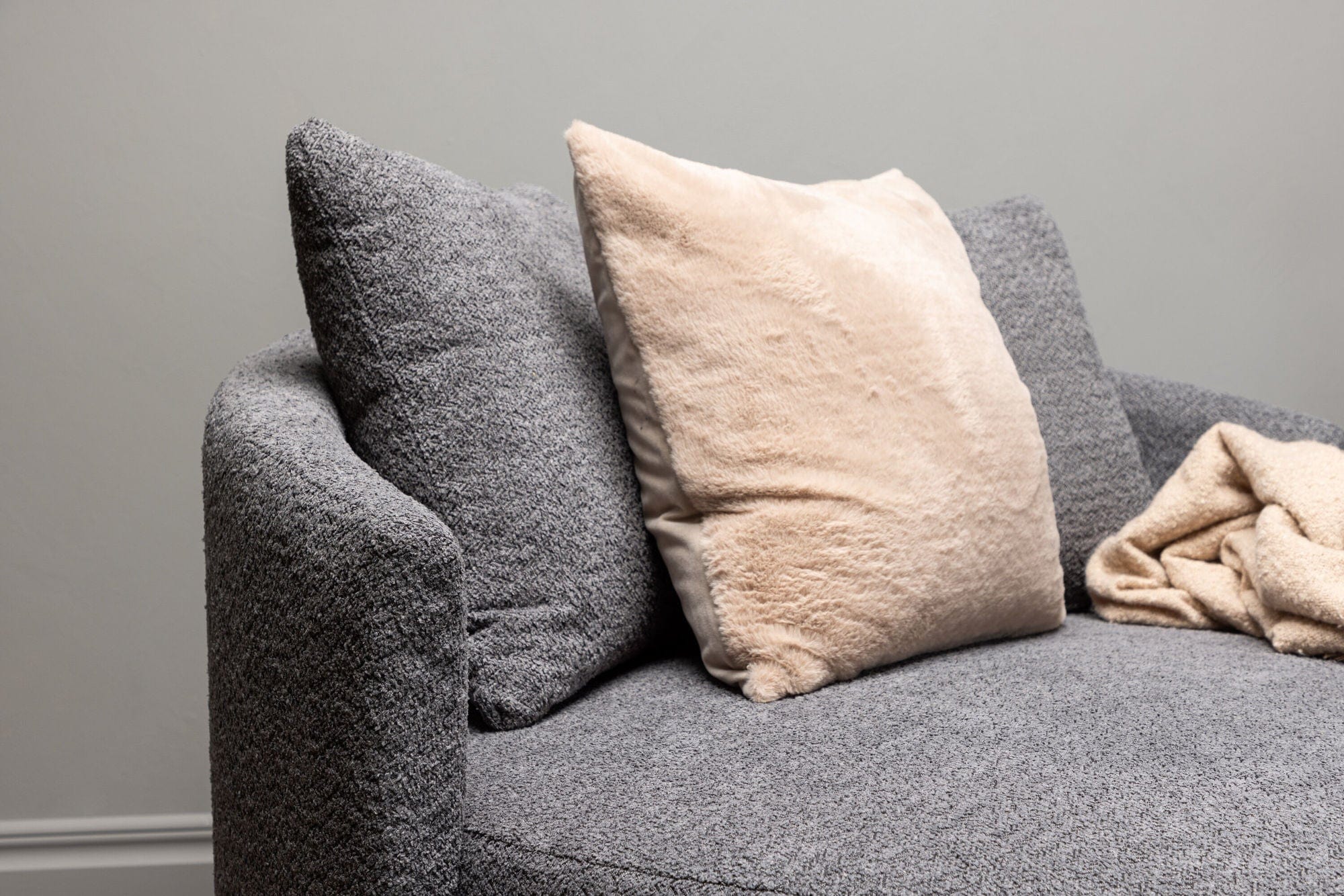 Kelso Sofa XL Loungesessel aus Fleece - GrauSofa